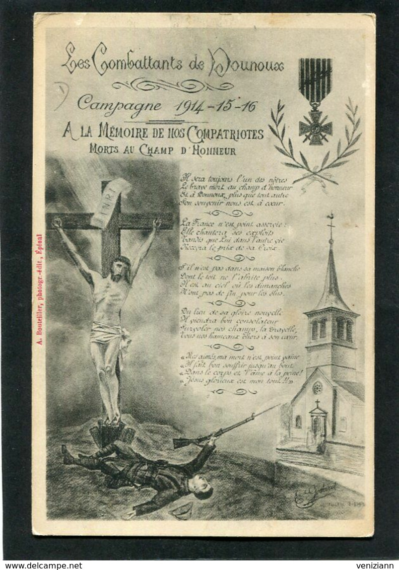 CPA - Les Combattants De Dounoux - Campagne 1914-15-16 - A La Mémoire De Nos Compatriotes Morts Au Champ D'Honneur - Guerra 1914-18