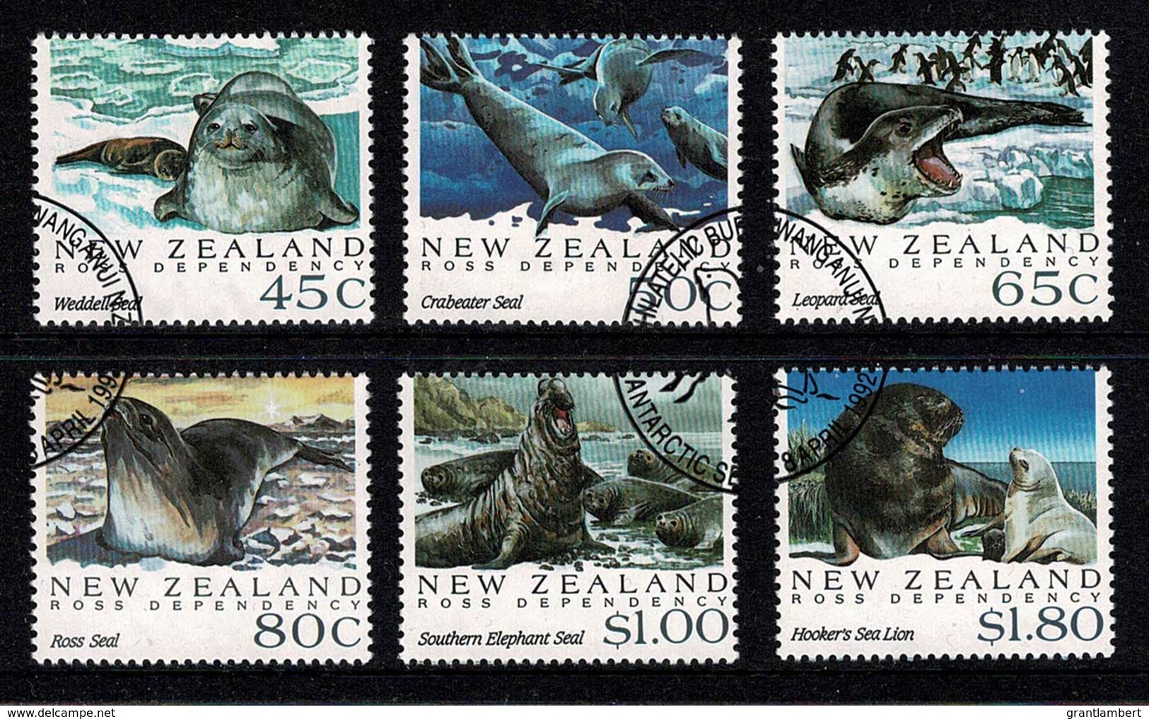 New Zealand 1992 Ross Dependency - Antarctic Seals Set Of 6 Used - Gebraucht