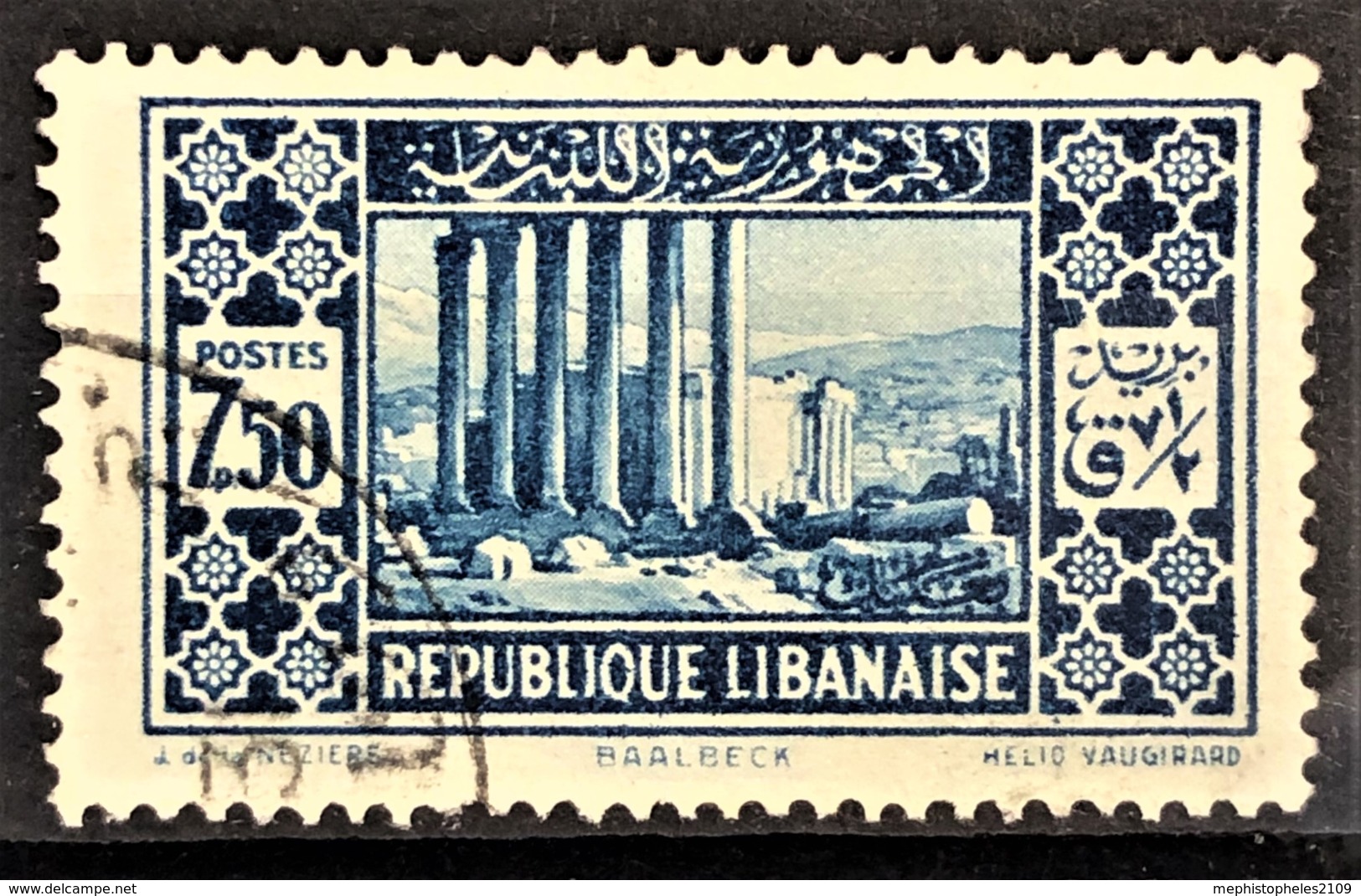 GRAND LIBAN 1930/35 - Canceled - YT 143 - 7,50P - Usati