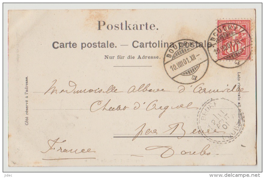 CPA Suisse Cortaillod La Rue Du Milieu  Près Boudry Bevaix Bôle Milvignes Auvernier Neuchâtel  Voyagée En 1901. - Auvernier