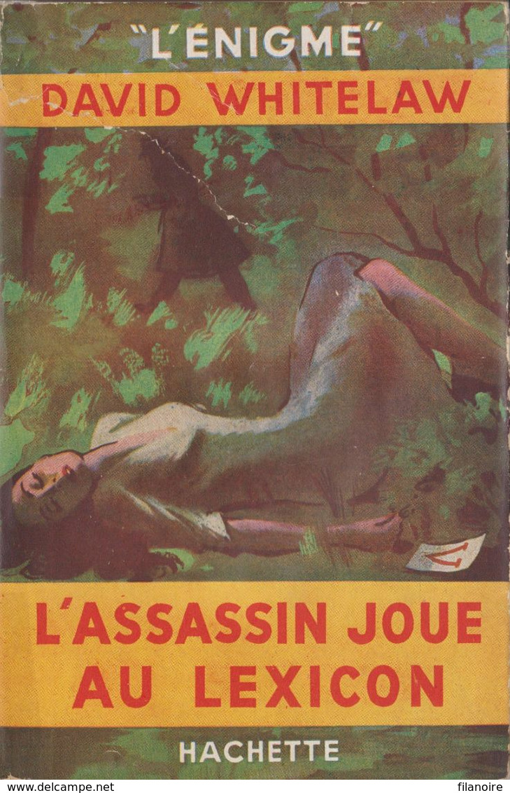 David WHITELAW L'Assassin Joue Au Lexicon L’Énigme Hachette (1948, Jaquette) - Hachette - Point D'Interrogation