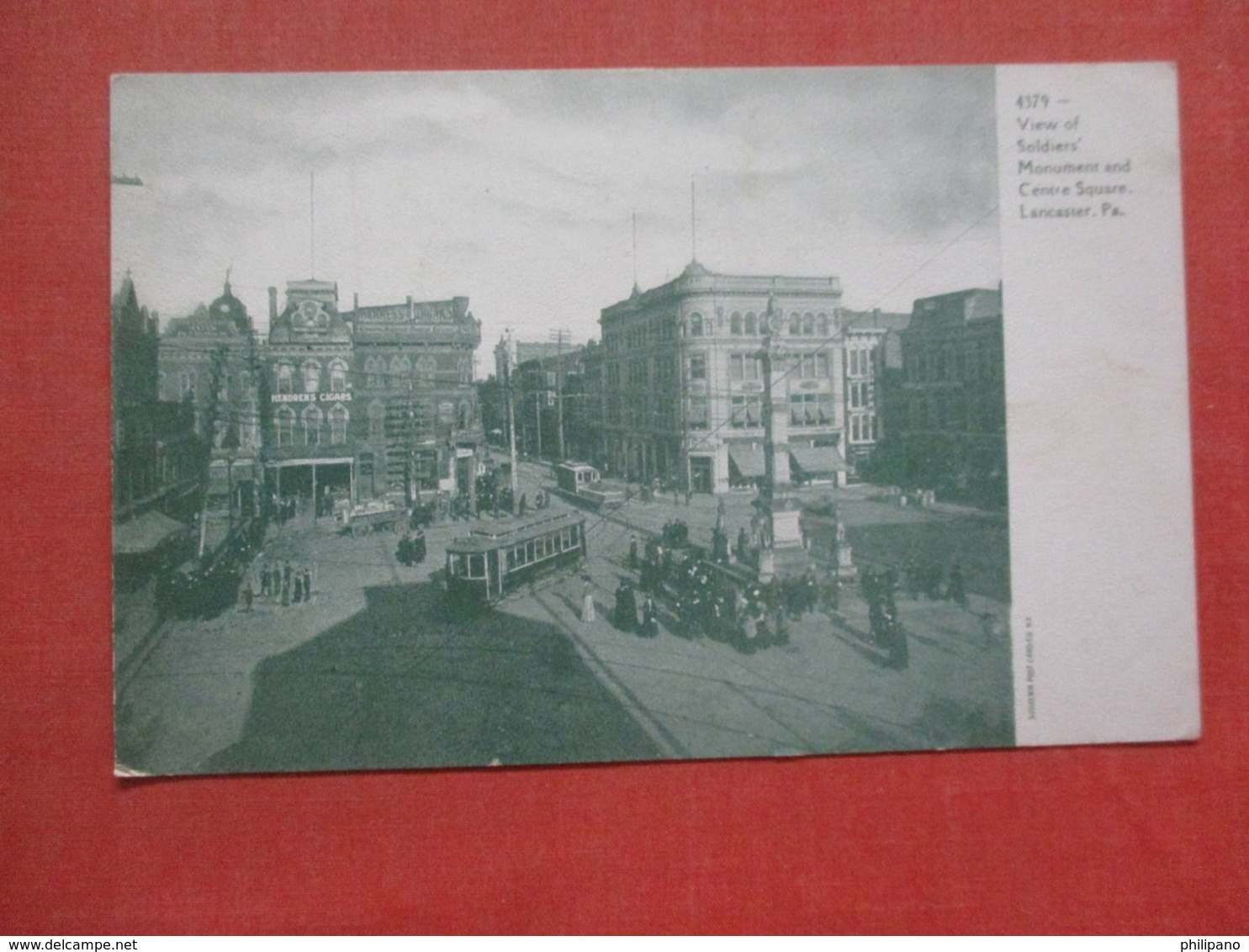 Trolley  Soldiers Monument Centre Square   Lancaster  Pennsylvania      Ref 4342 - Lancaster