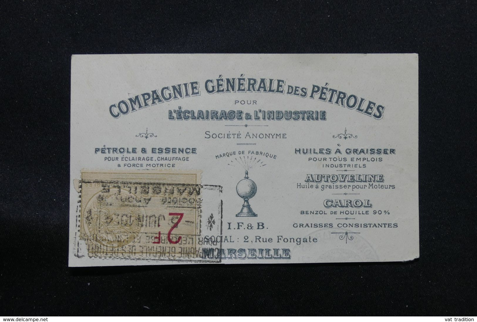 FRANCE - Fiscal Sur Document Commercial De La Cie Des Pétroles En 1924 - L 71119 - Autres & Non Classés