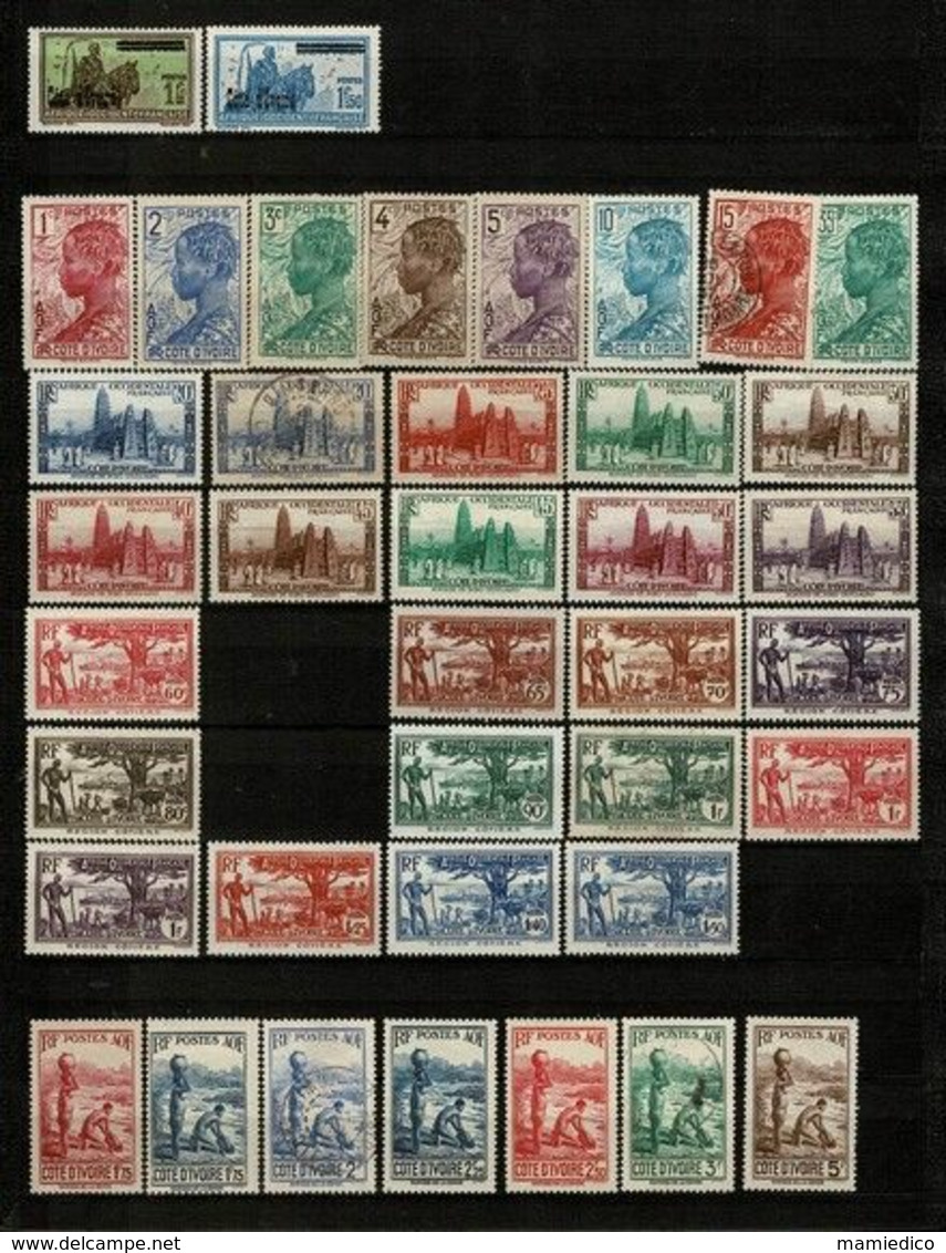 CÔTE D'IVOIRE Collection De 145 Timbres. Neufs Et Oblitérés, Tous Scannés. - Sammlungen (ohne Album)