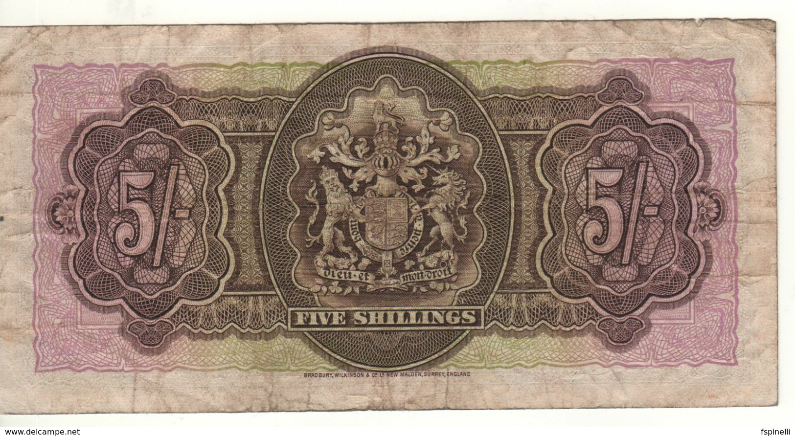 BERMUDA 5 Shillings      King Geroge VI  P8b    Dated 12th  May 1937 - Bermude