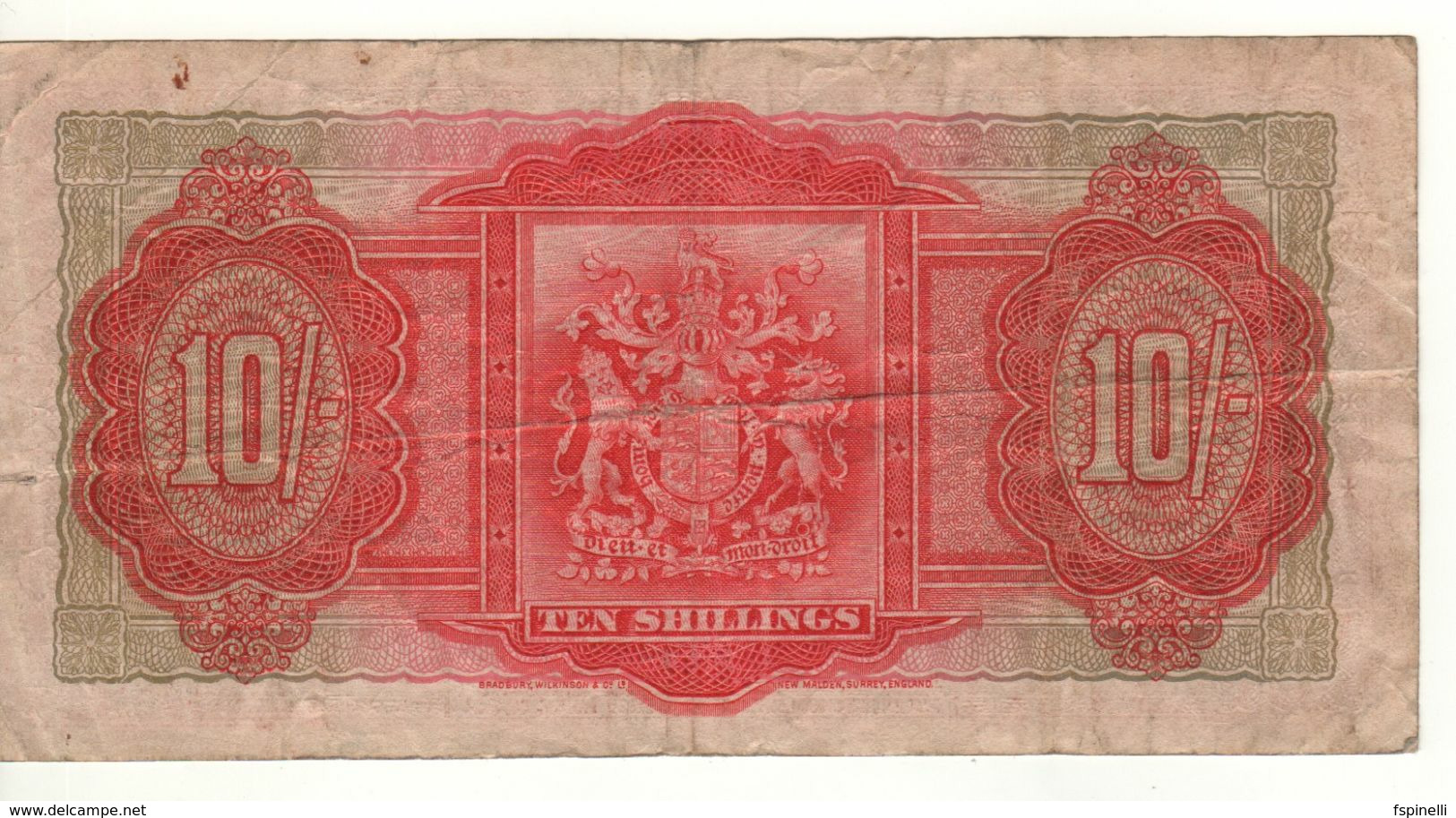 BERMUDA 10 Shillings      King Geroge VI  P10b    Dated 12th  May 1937 - Bermude