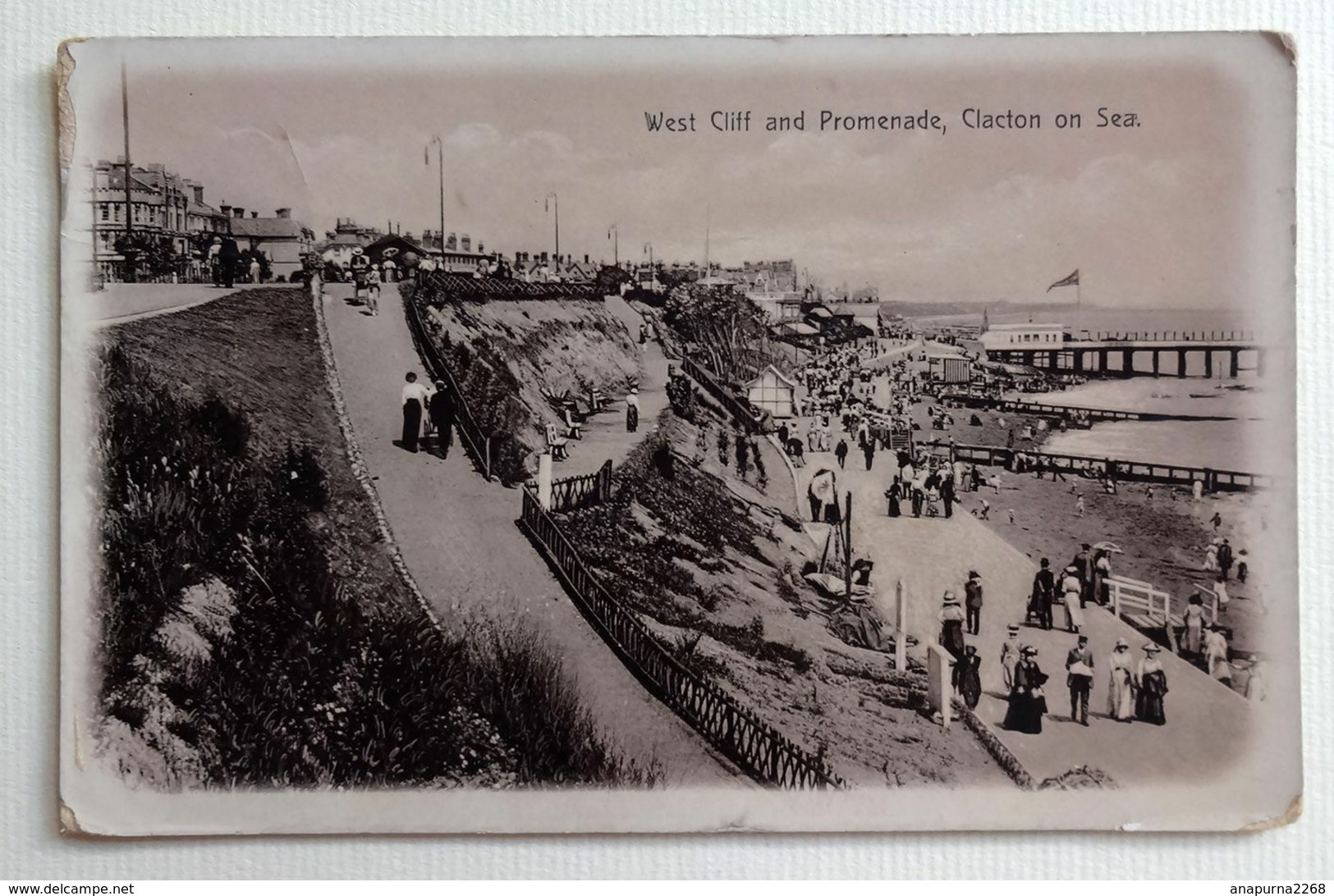 CP .ANGLETERRE....CLACTON ON SEA........WEST CLIFF AND PROMENADE.....1918 - Clacton On Sea