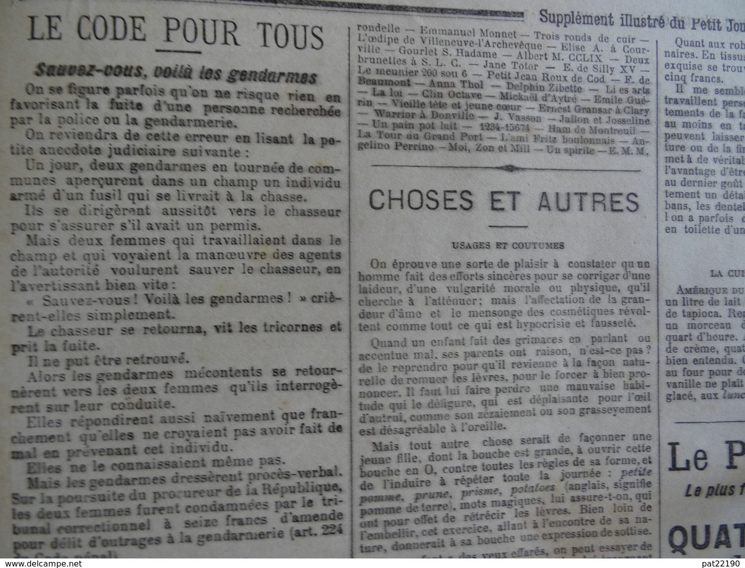 Le petit journal 1897 Prefet de Police Blanc / Tradition le jour des morts en Bretagne / Joseph Vacher L'eventreur