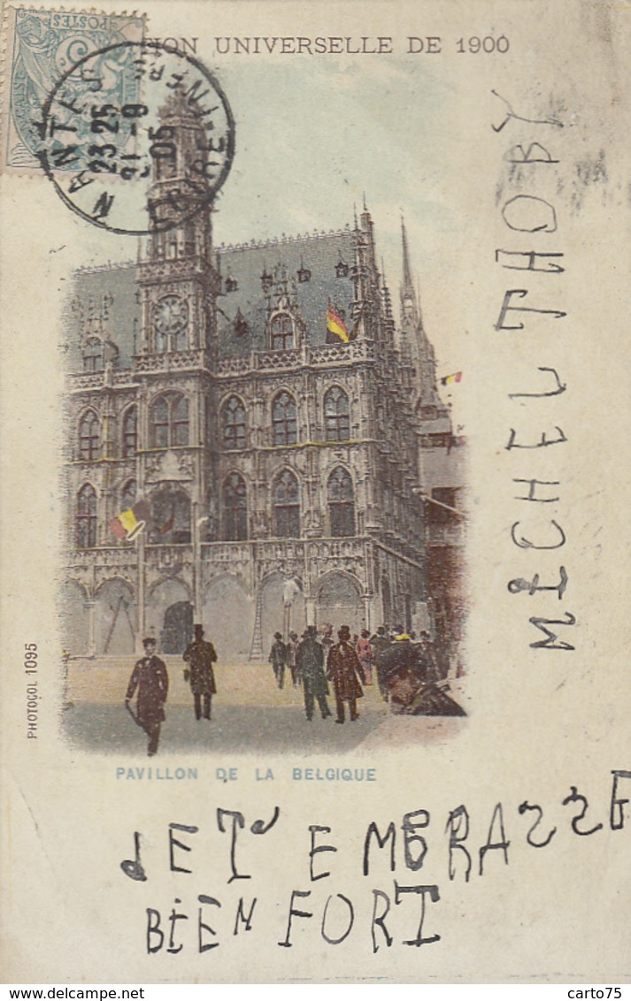 Evènements - Exposition Paris 1900 - Pavillon De Belgique - 1905 Oblitération Nantes - Expositions