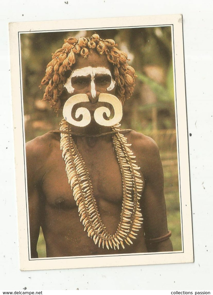 Cp, PAPUA-NEW GUINEA , NOUVELLE GUINEE , Guerrier ASMAT ,  2 Scans - Papouasie-Nouvelle-Guinée