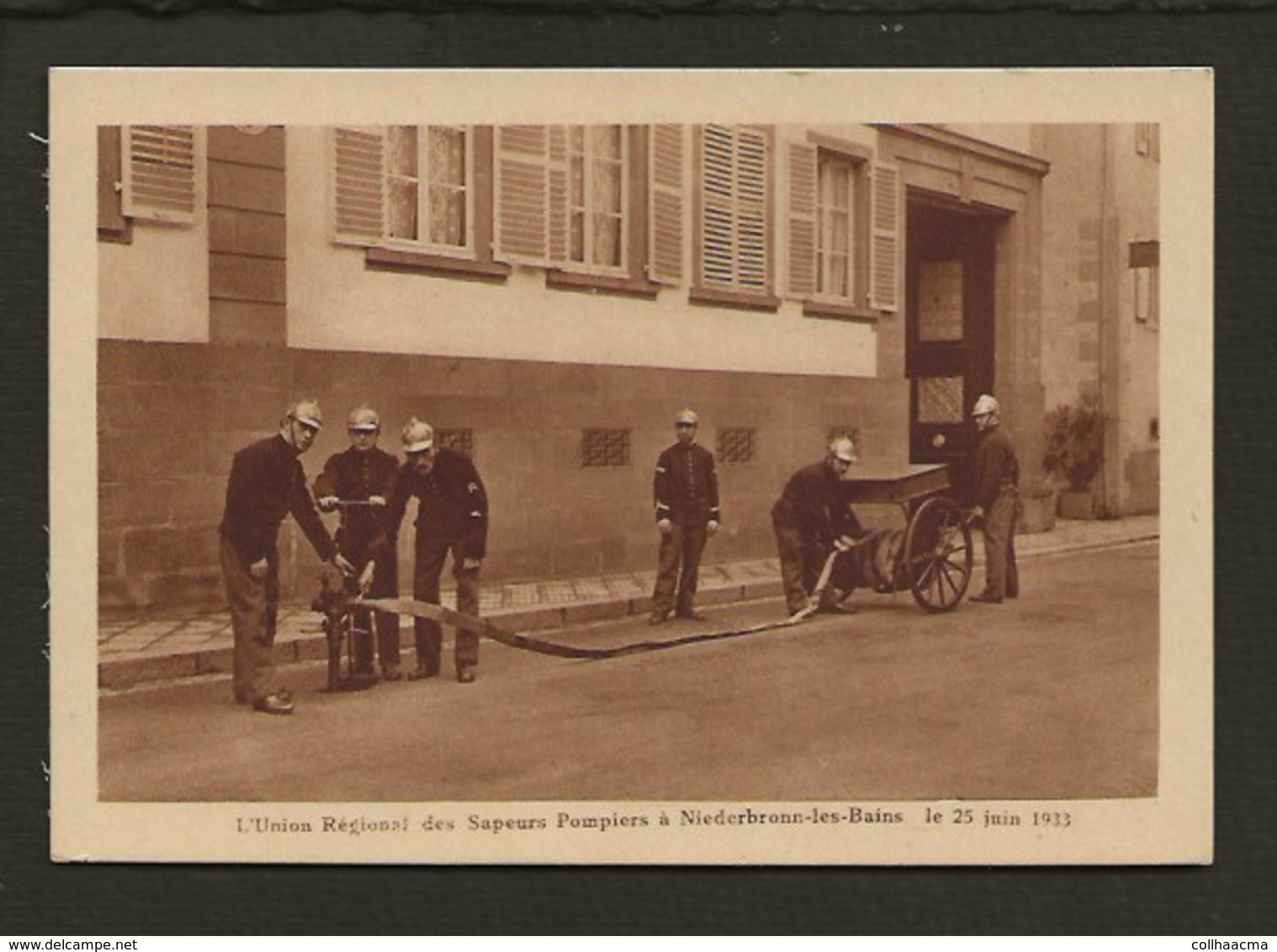 67 Niederbroonn Les Bains / L'Union Régional Des Sapeurs Pompiers Le 25 Juin 1933 ( Maneuvre Avec Un Dévidoir ) - Niederbronn Les Bains