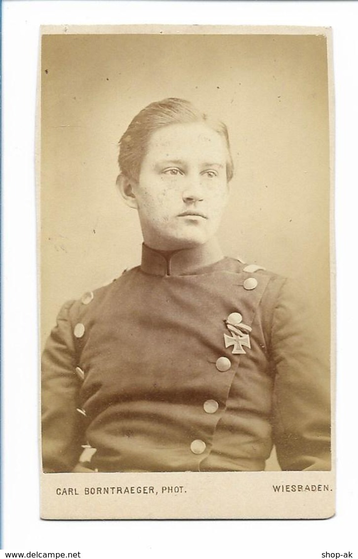 S2015/ CDV Foto Leutnant Doering Mit Widmung Foto Borntraeger, Wiesbaden Ca.1875 - Sonstige & Ohne Zuordnung