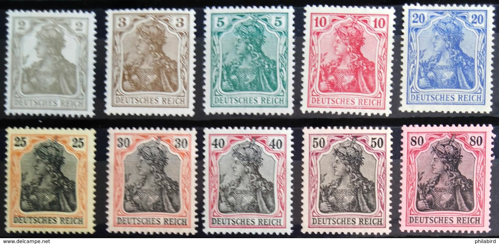 ALLEMAGNE EMPIRE                       N° 66/75                       NEUF* - Neufs