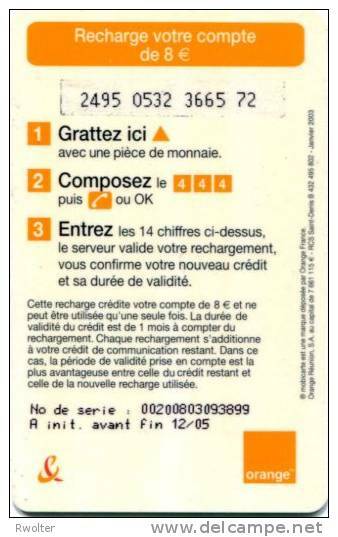 @+ Recharge Orange De La Réunion - 8 Euros "Numéros Utiles". Date 01/03 - Riunione