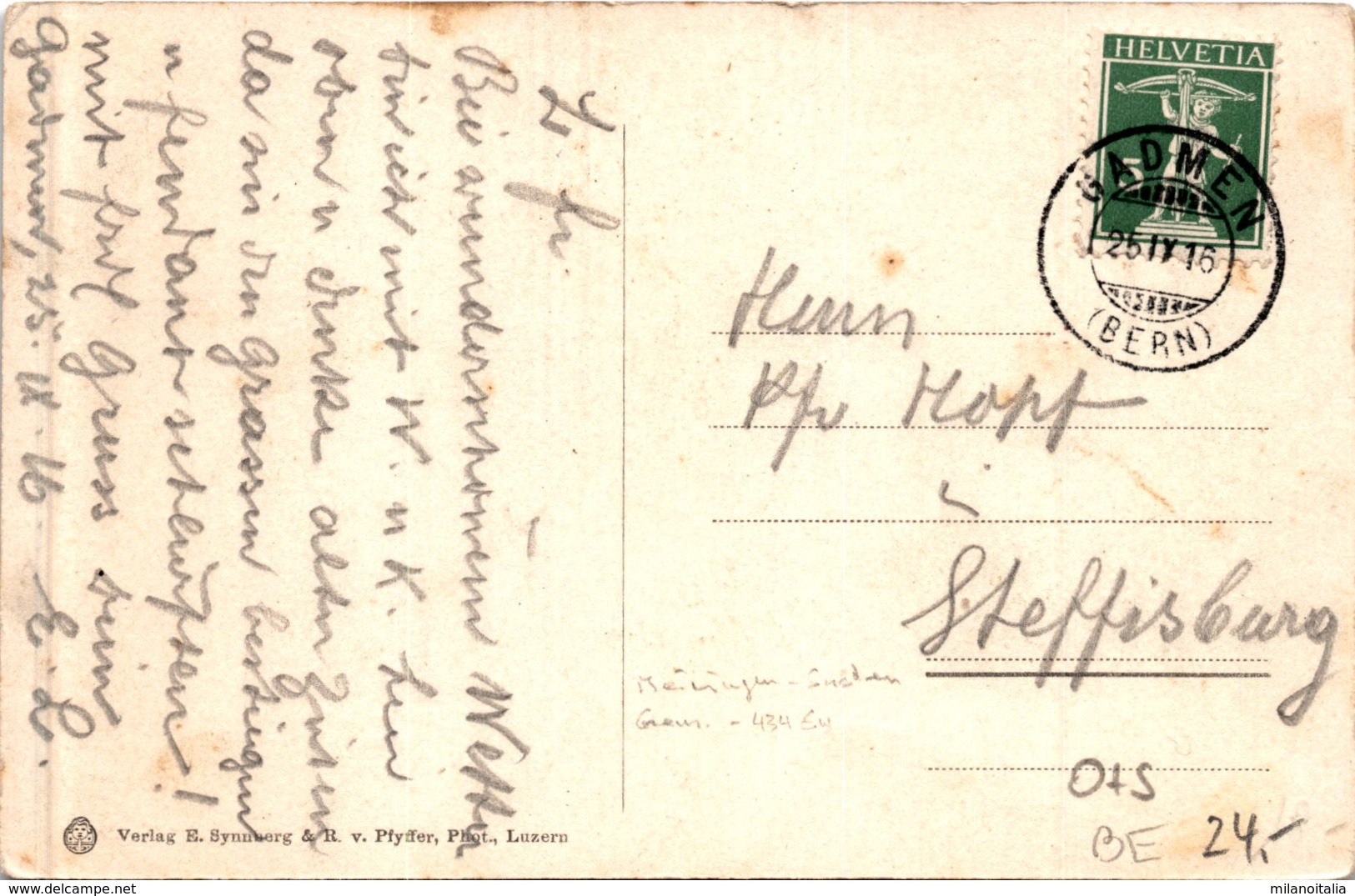 Gadmen Mit Titlis - Vorder U. Hinter Grassen (1390) * 25. 9. 1916 - Gadmen 