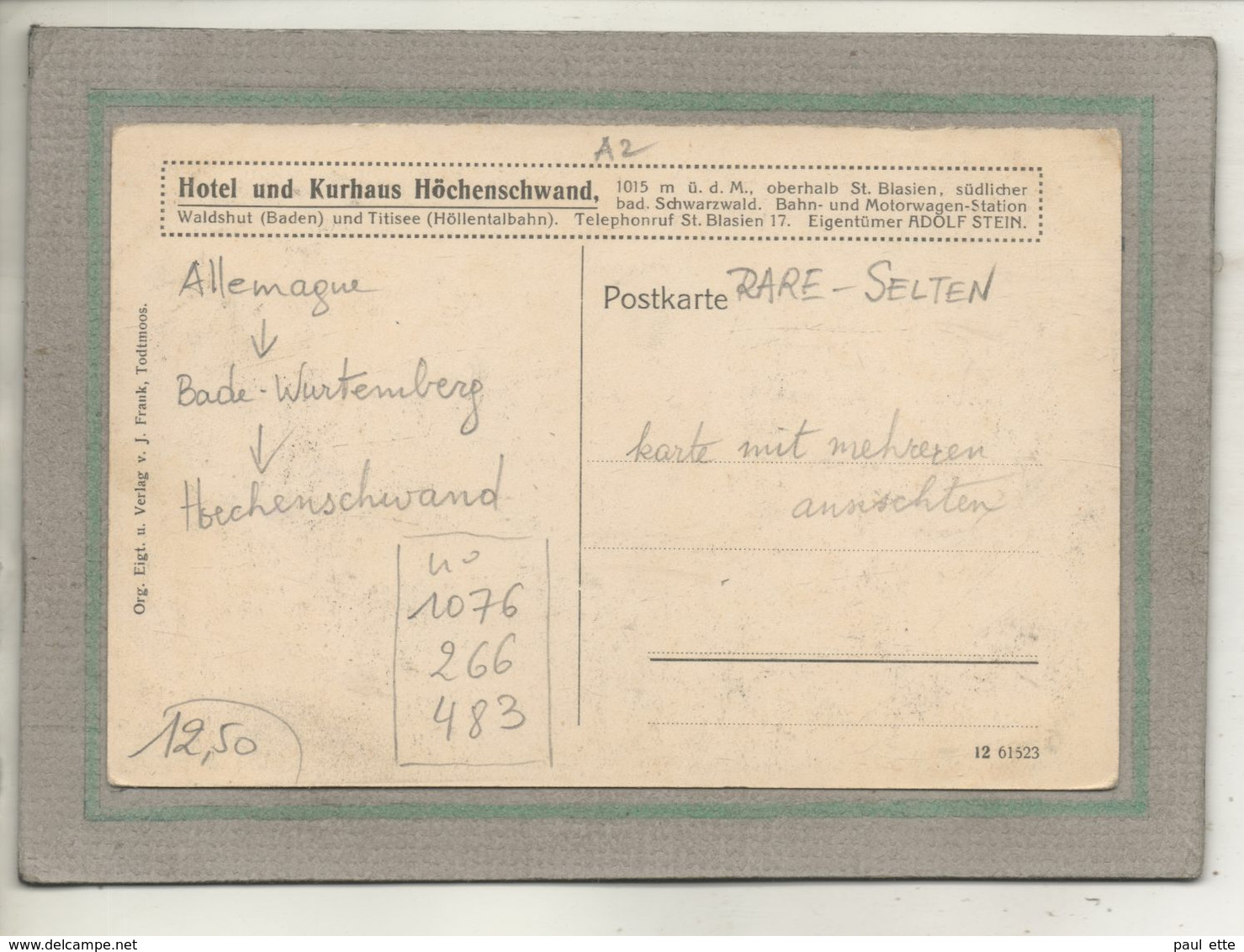 CPA - (Allemagne-Bade-Wurtemberg) - Hoechenschwand - HÖCHENSCHWAND - Kurort - Karte Mit Mehreren Ansischten - 1910 - Hoechenschwand