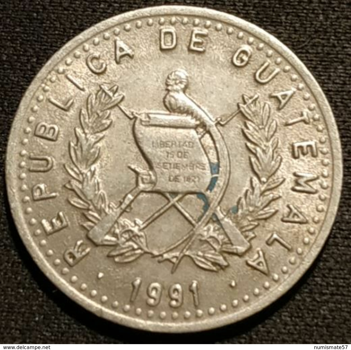 GUATEMALA - 10 CENTAVOS 1991 - KM 277.5 - ( Non-magnétique ) - Guatemala