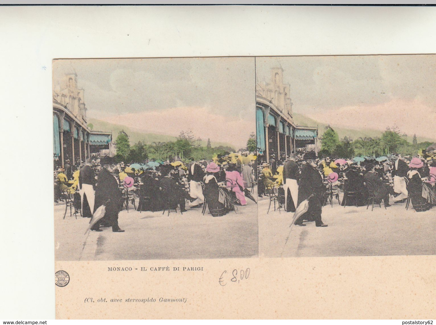 Monaco, Il Caffè Di Parigi. Cartolina Postale Non Viaggiata. - Cafés & Restaurants