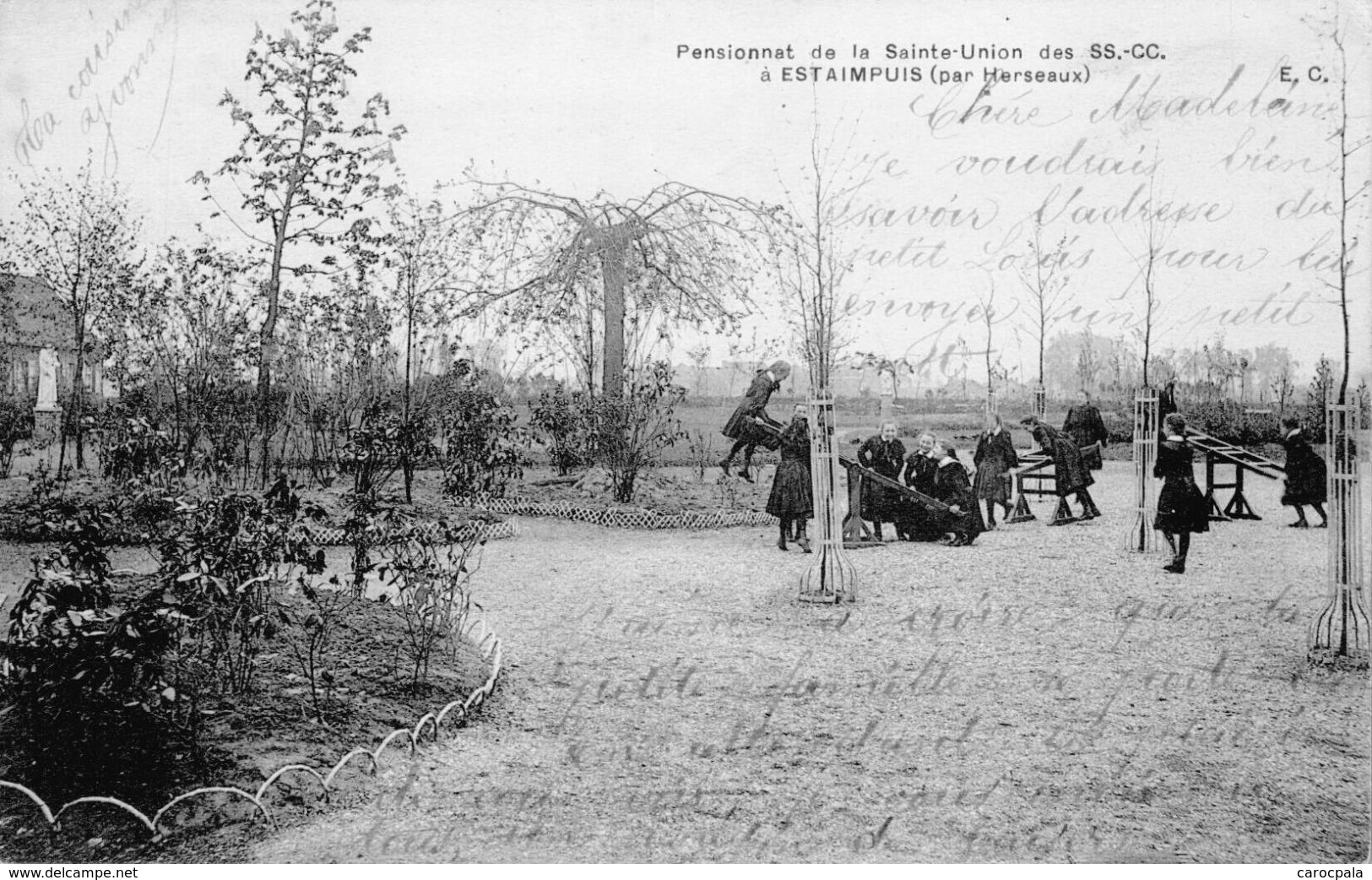 Carte 1907 PENSIONNAT DE LA SAINTE UNION DES SS-CC à ESTAIMPUIS - Estaimpuis