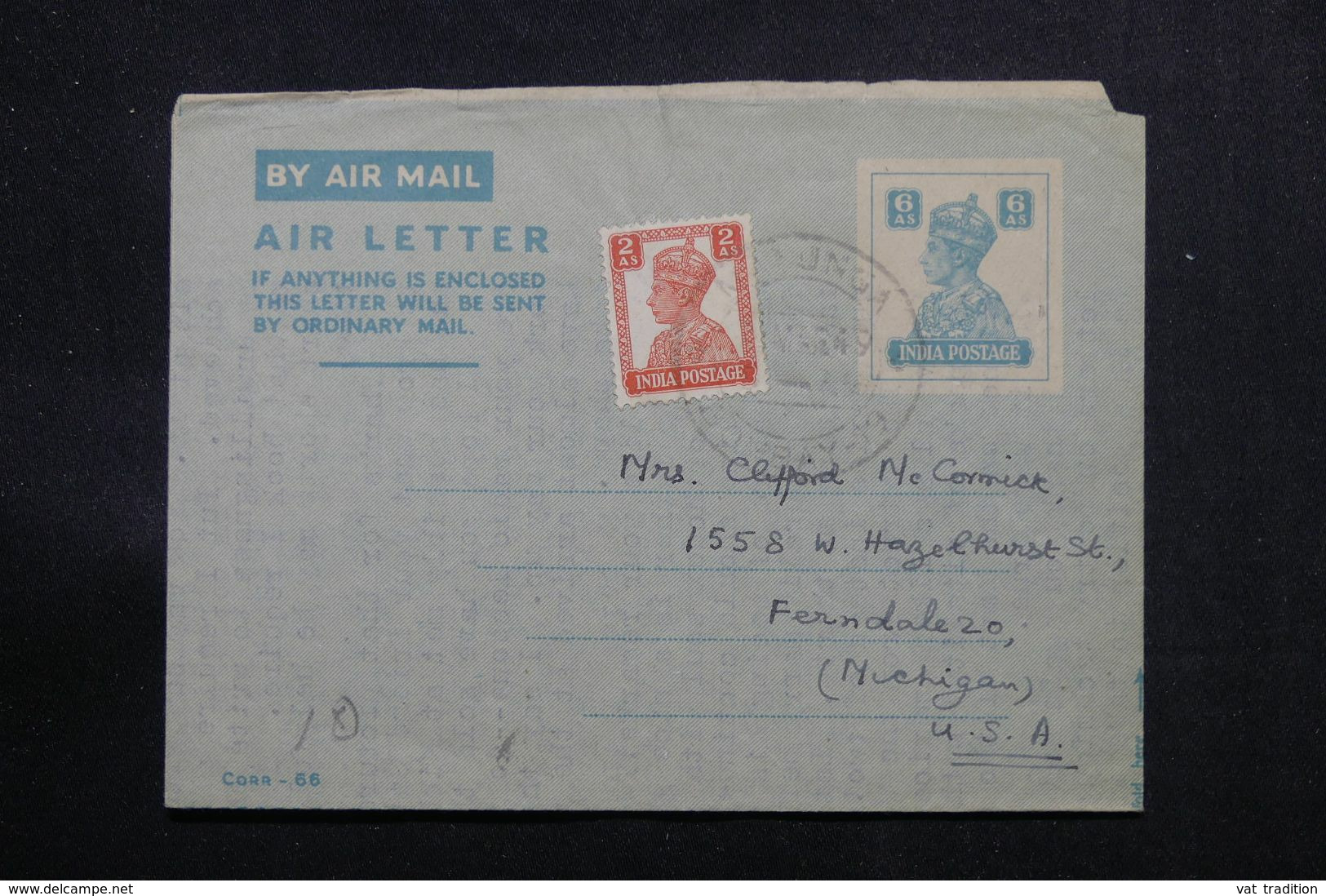INDE - Aérogramme De Bombay En 1949 Pour Les Etats Unis - L 71352 - Briefe U. Dokumente