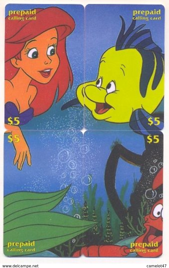 Disney $5 Canada, 4 Prepaid Calling Cards, PROBABLY FAKE, # Fd-7 - Puzzles