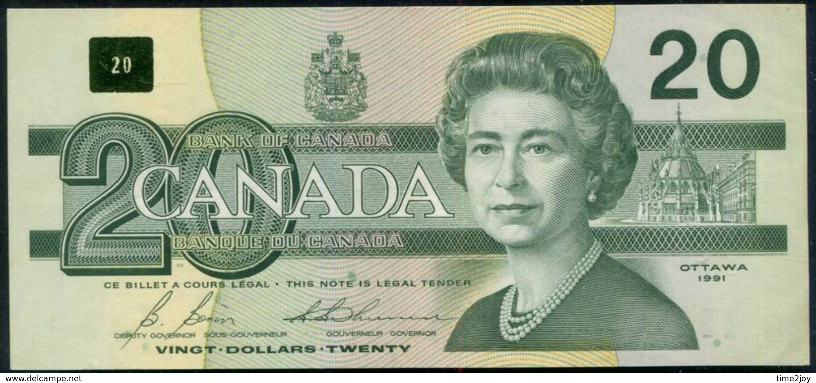 Canada Queen Elizabeth II $20 Banknote 1991 - Canada