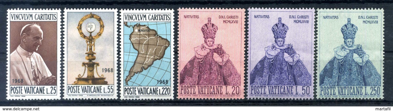 1968 VATICANO ANNATA COMPLETA Ordinaria MNH ** - Full Years