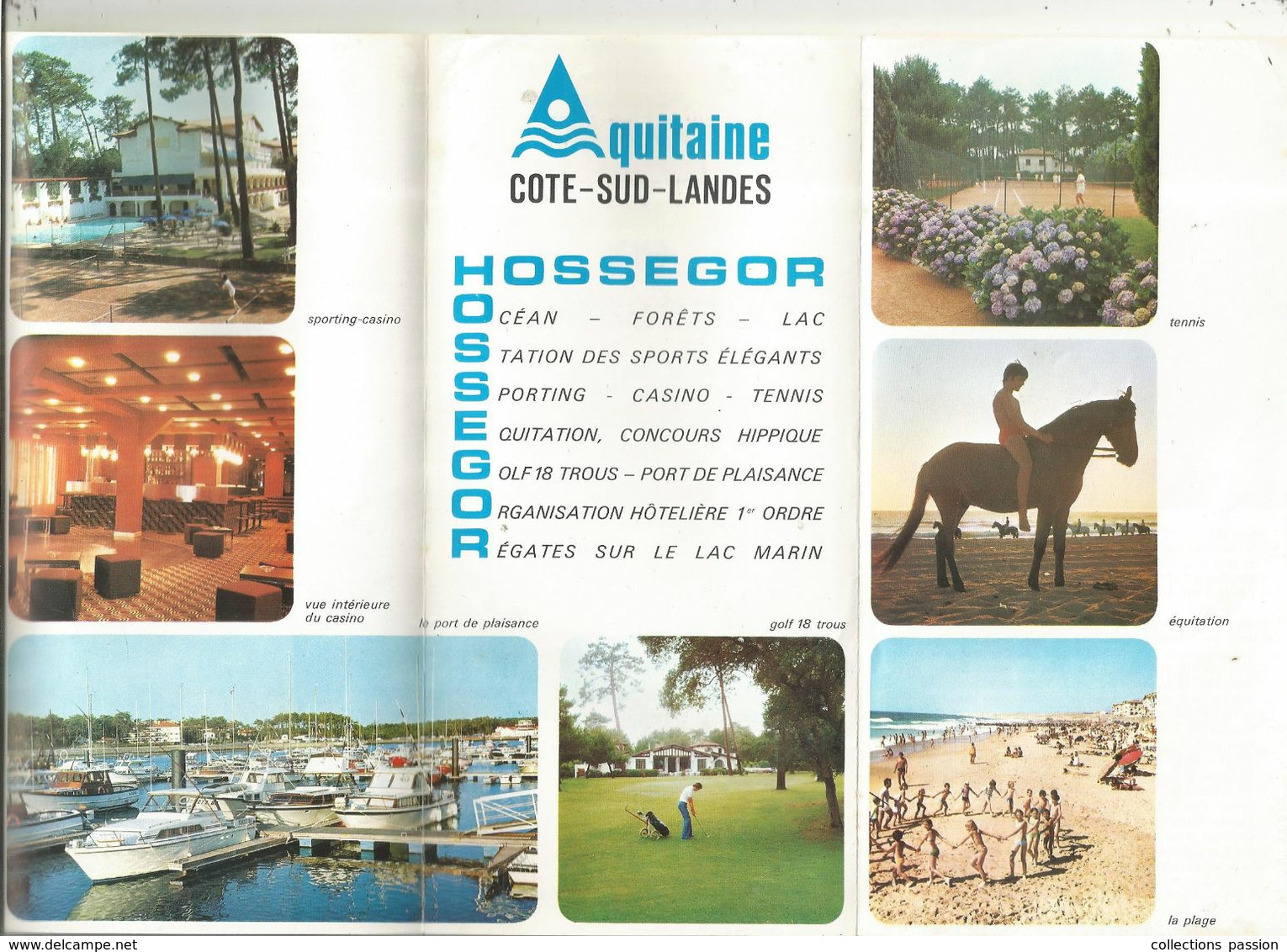 Dépliant Touristique, 40 , HOSSEGOR ,8 Pages , Frais Fr 1.75 E - Tourism Brochures