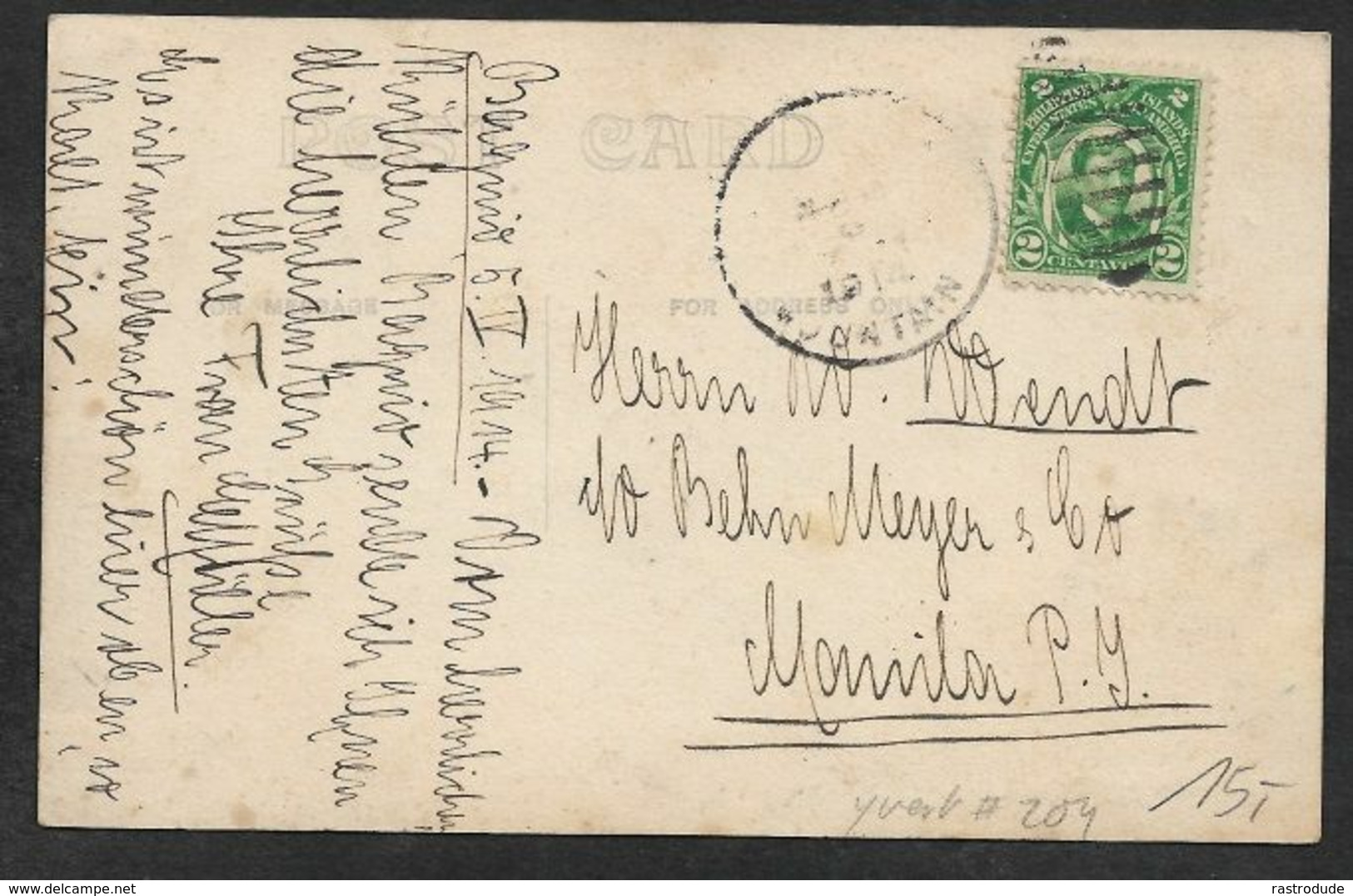 1914 U.S POSSESSIONS PHILIPPINES 2C On PC - ZIGZAG BENGUET ROAD - To MANILA - Filipinas