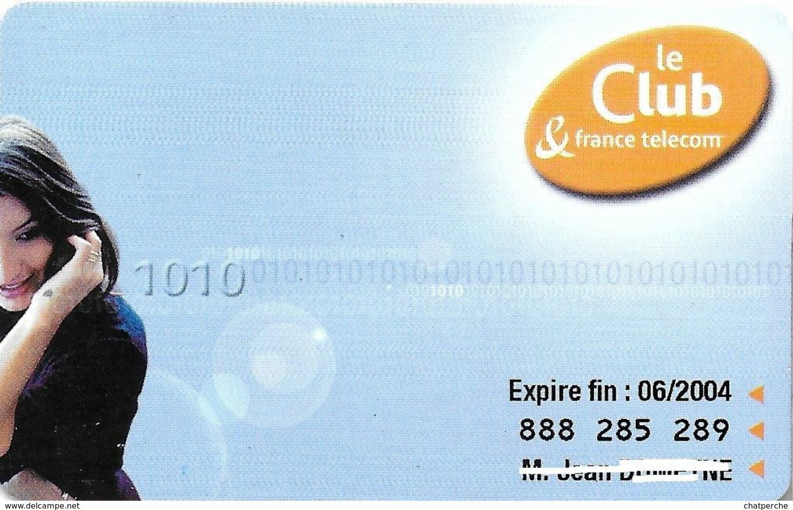 CARTE BANDE MAGNÉTIQUE FRANCE TELECOM LE CLUB CARTE MEMBRE - Sonstige & Ohne Zuordnung