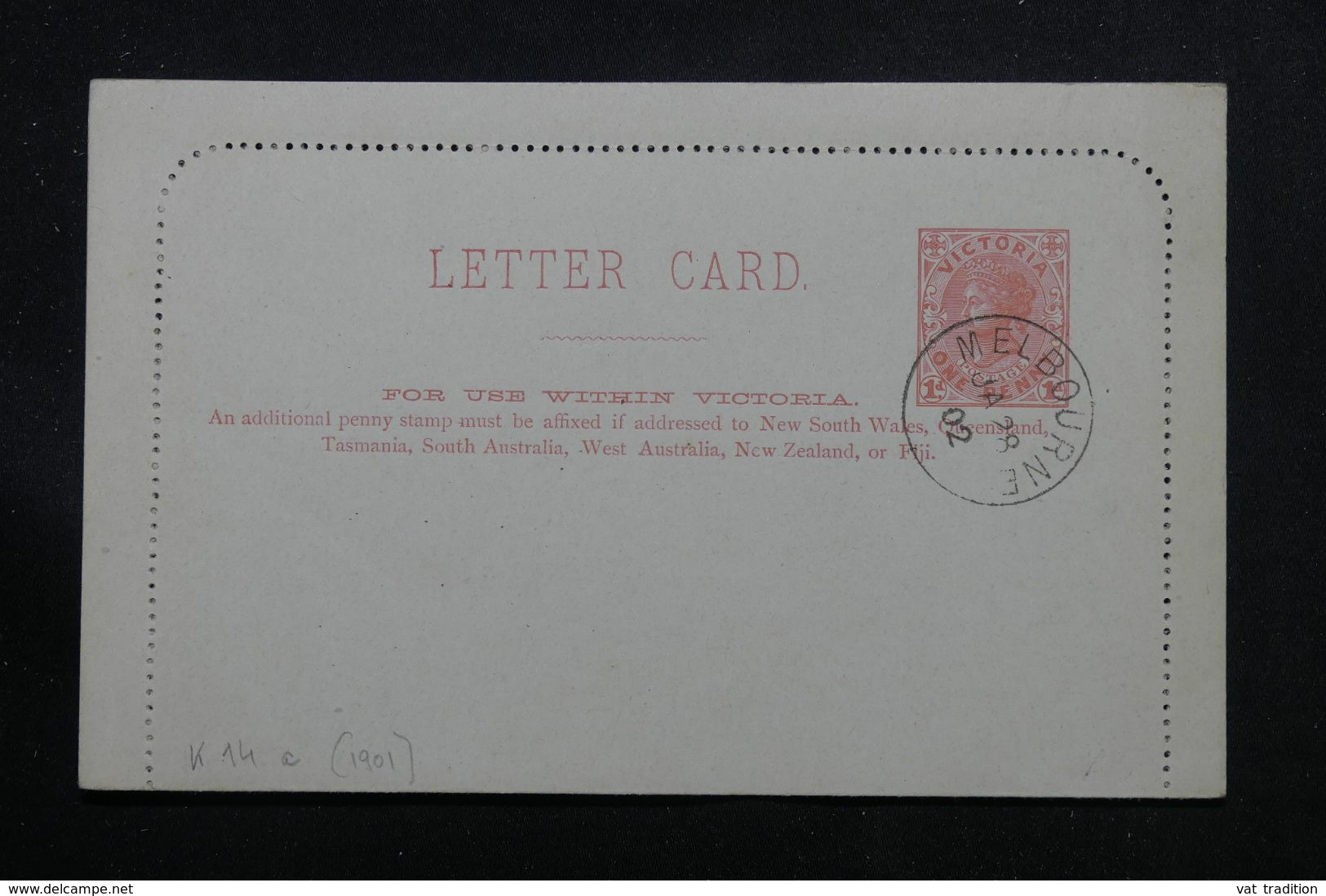 AUSTRALIE / VICTORIA - Entier Postal Carte Lettre Avec Oblitération De Melbourne En 1902, Non Circulé - L 71419 - Storia Postale