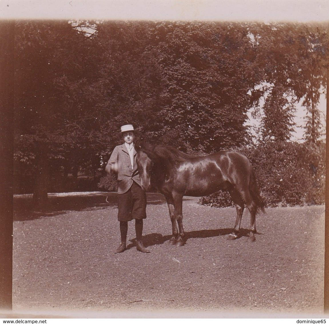 Photo Originale 1900  Cheval Et Cavalière Château De Bouillon Baulers ? - Orte