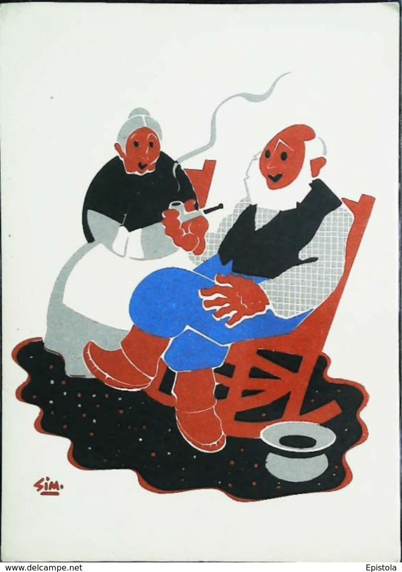 Illustration Sim  Pierre Et Malvina Les Berceuses Pipe - Sim