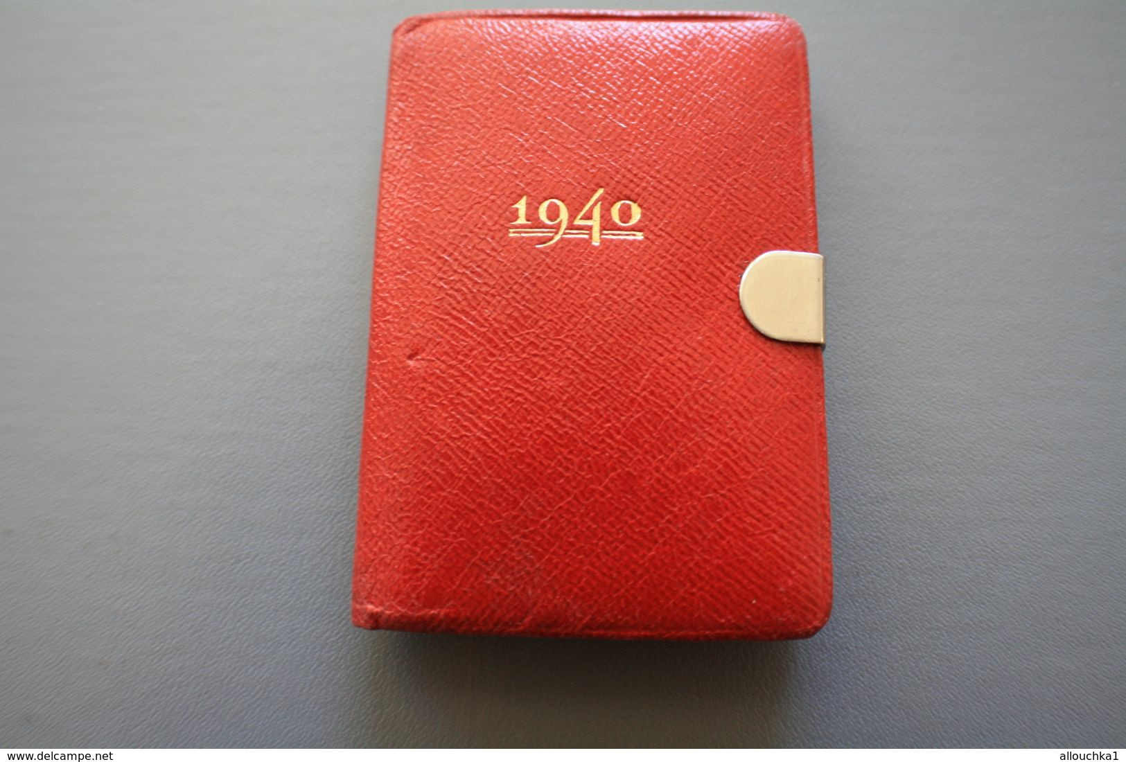 Other & unclassified - 1940 WWII -- Mini AGENDA DE POCHE mignon Calendrier  notes manuscrite au crayon sur ce carnet fermoir voir scans