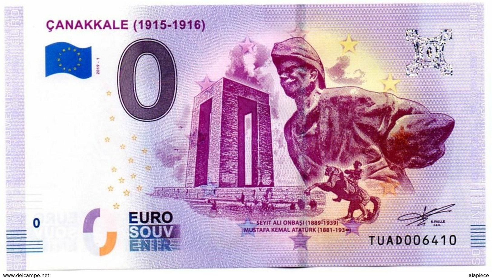 Billet Touristique - Turquie - 0 Euro - Çanakkale - (2019-1) - Essais Privés / Non-officiels