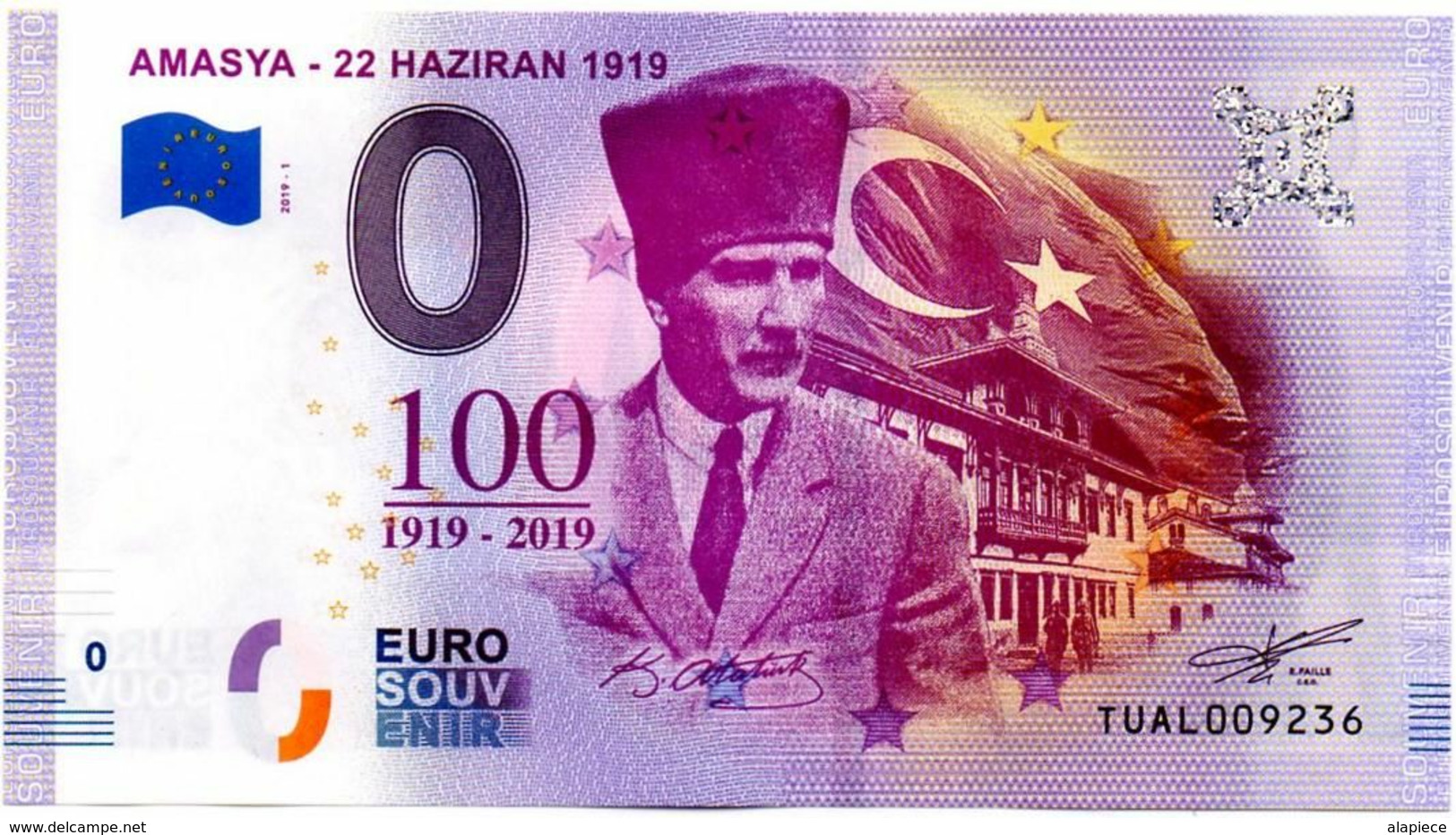 Billet Touristique - Turquie - 0 Euro - Amasya  - (2019-1) - Essais Privés / Non-officiels