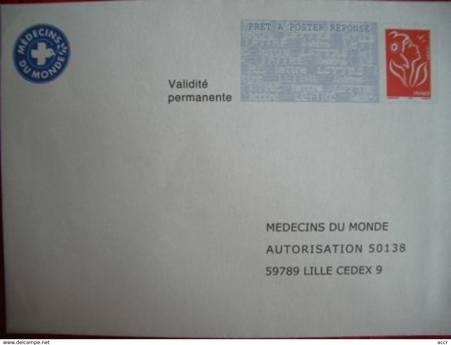 Enveloppe PàP REPONSE Lamouche Médecins Du Monde - PAP : Antwoord /Lamouche