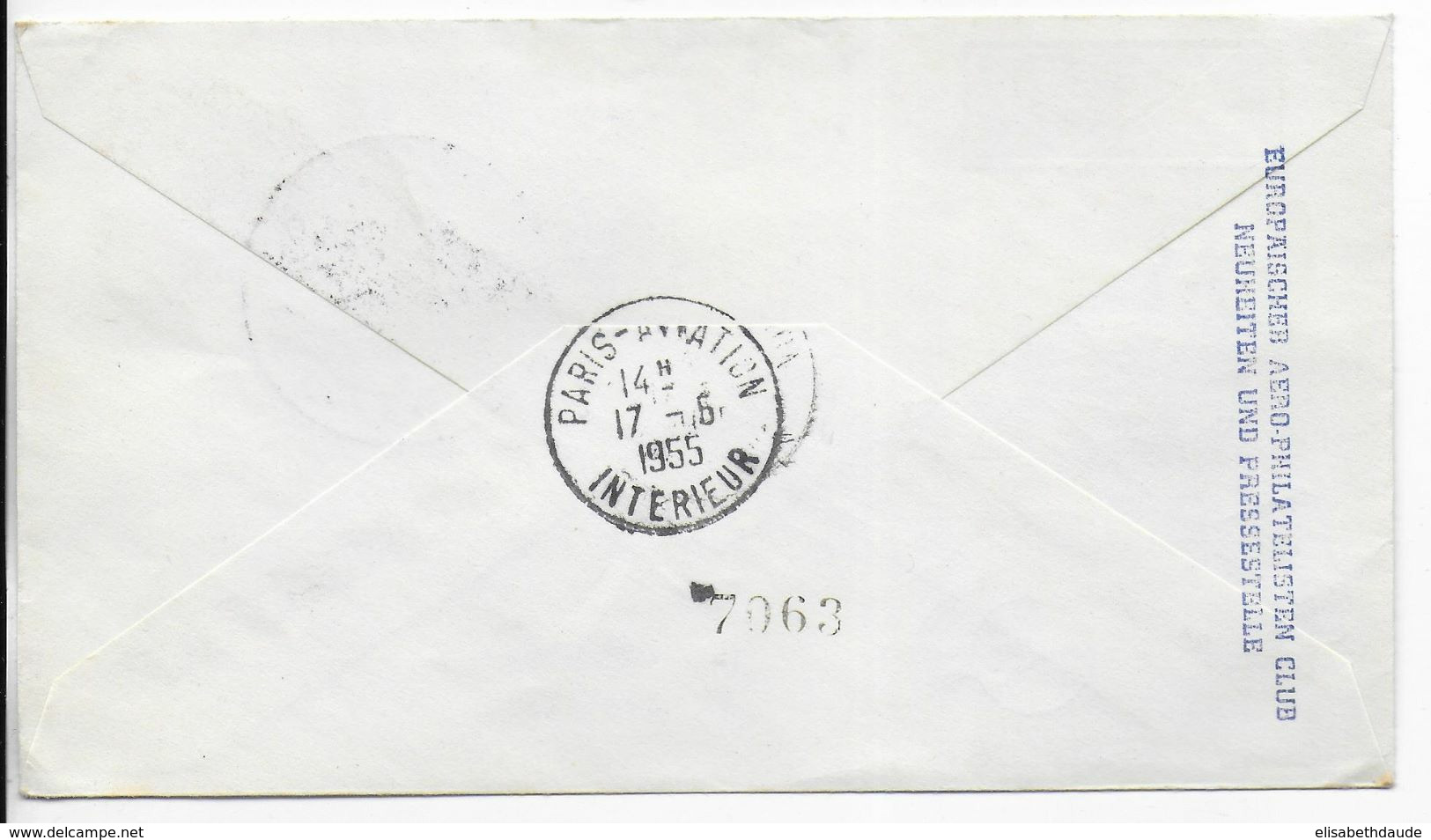 1955 - BRD - ENVELOPPE 1° LIAISON AERIENNE LUFTHANSA De HAMBURG => PARIS - Primeros Vuelos