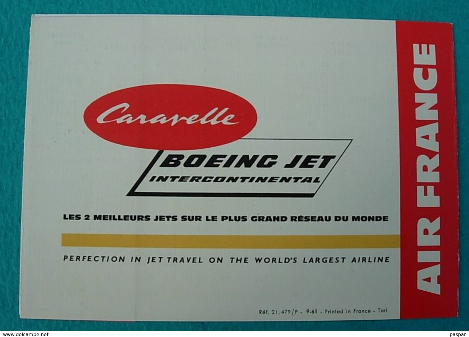 Carte AIR FRANCE Mesures Anglo-saxonnes Tailles Pointures - Caravelle - Materiale Promozionale