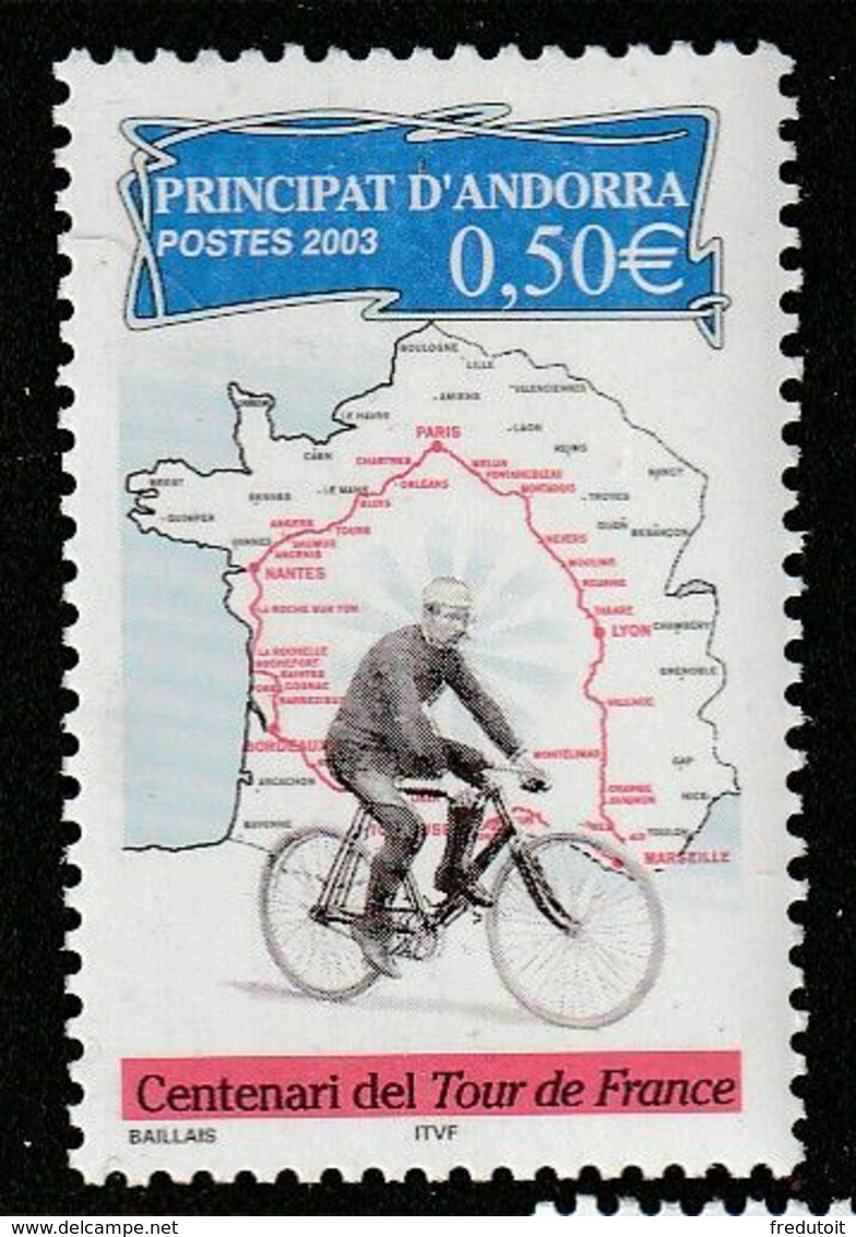 ANDORRE - N°582 ** (2003) Tour De France - Ongebruikt