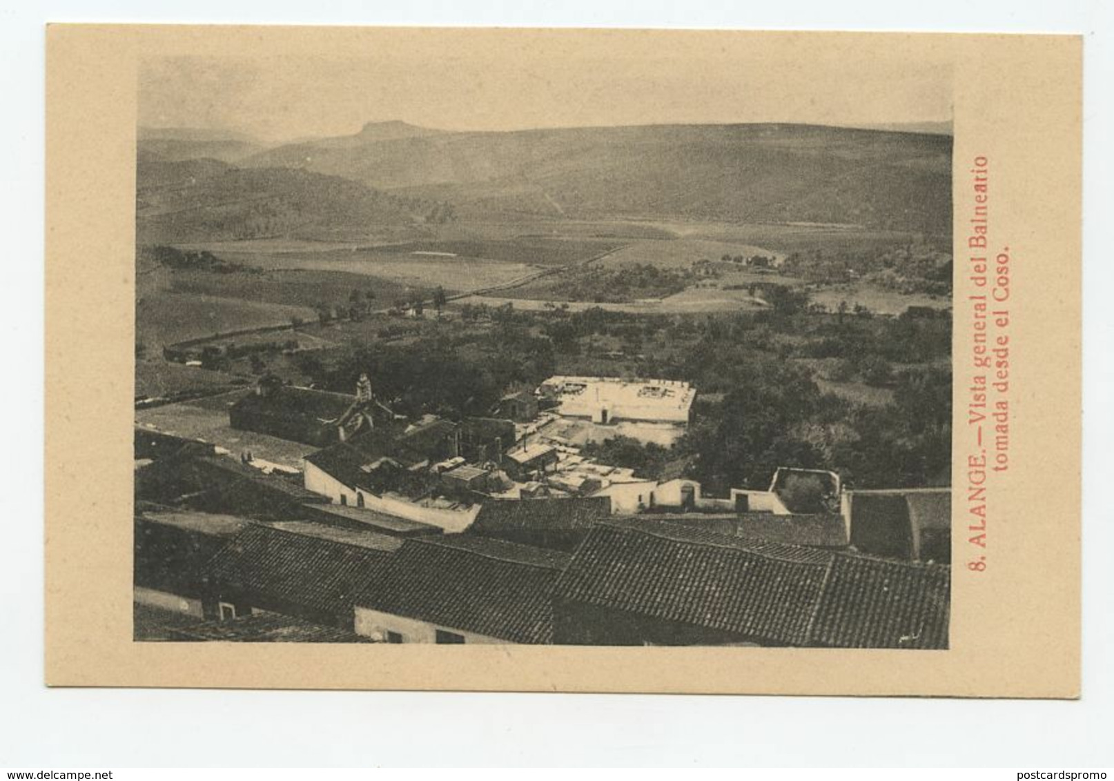 ALANGE, Badajoz - Vista General Del Balneario Tomada Desde El Coso  ( 2 Scans ) - Badajoz