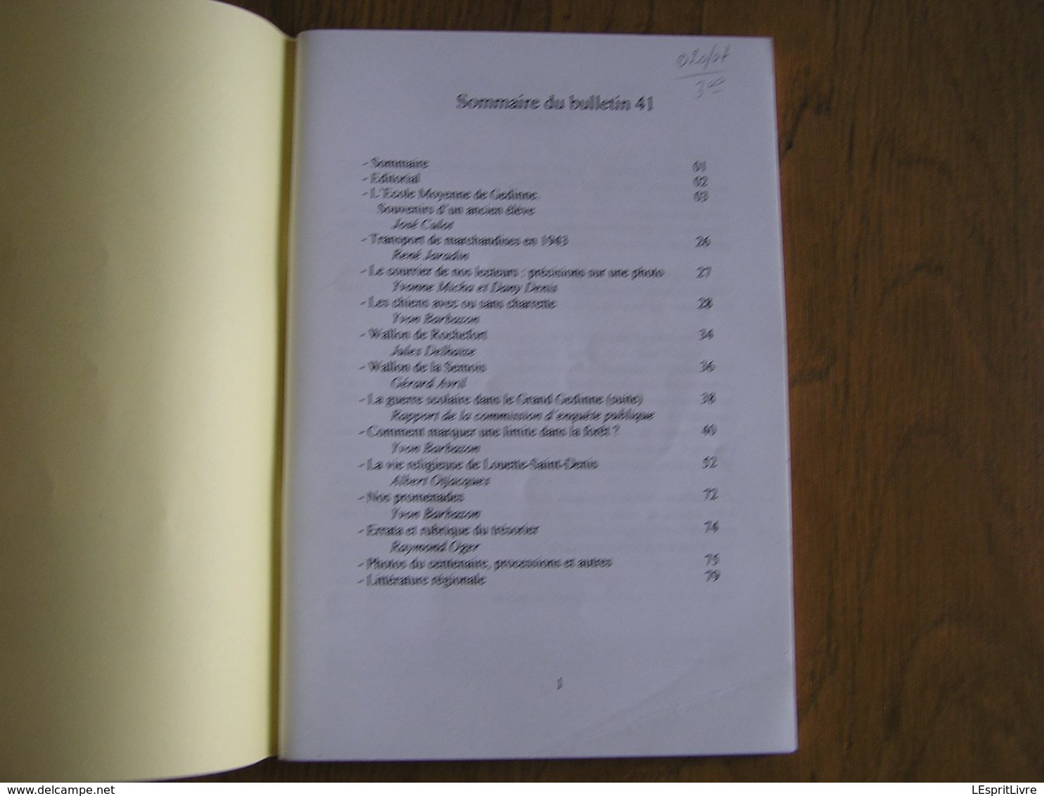 Bulletin CEHG N° 41 Gedinne Régionalisme Wallon Semoy Ecole Chiens Avec Ou Sans Charette Guerre 40 45 Louette St Denis - Belgique