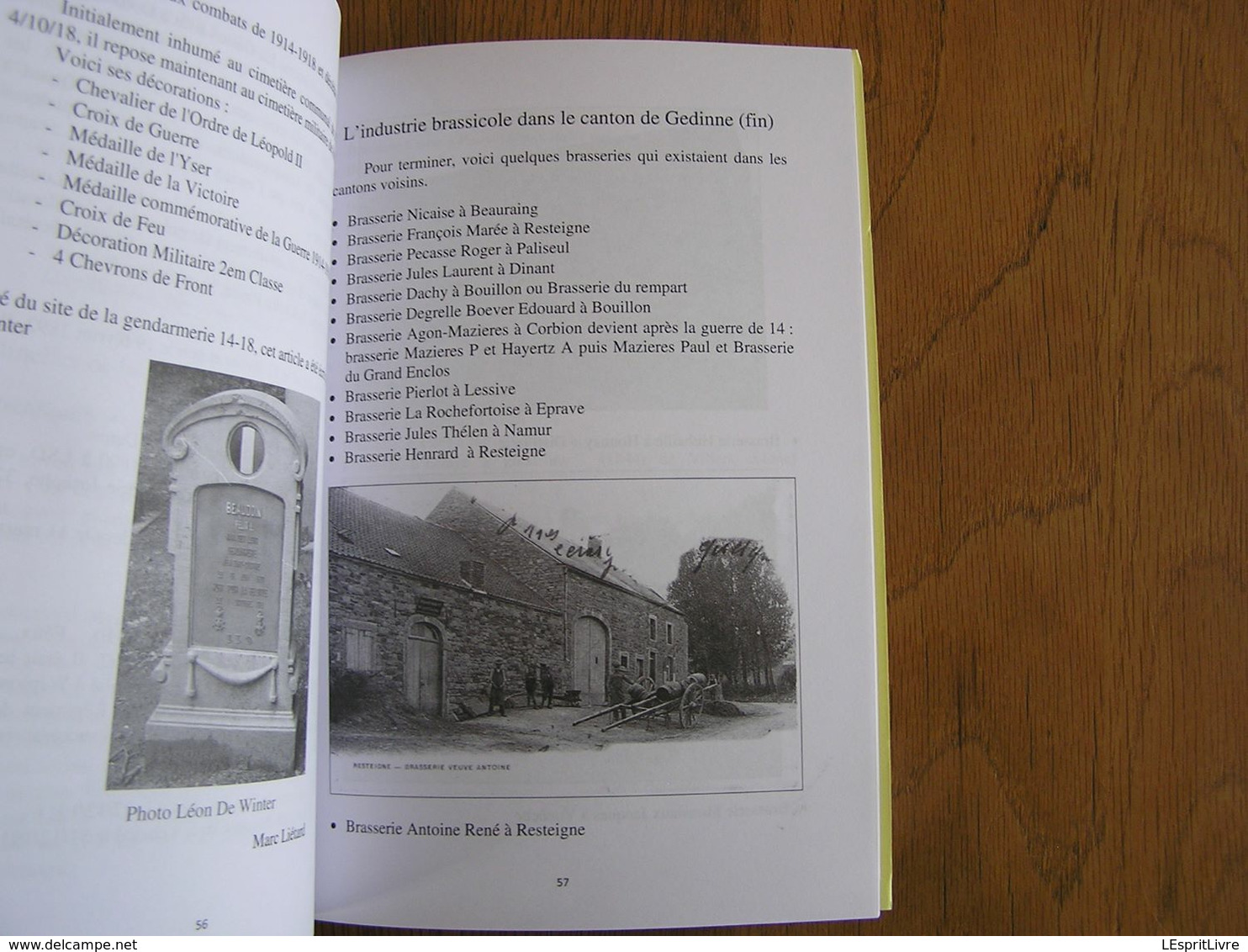 Bulletin CEHG N° 58 Gedinne Régionalisme Ardenne Wallon Brasserie Resteigne Honnay Vonêche Résistance 40 45 Imprimerie