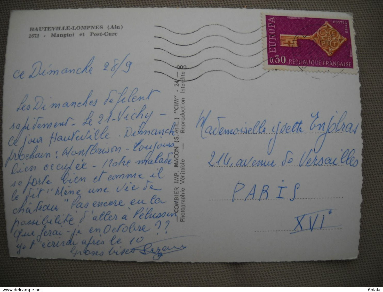 2712 Carte Postale  HAUTEVILLE LOMPNES    MANGINI Et Post   Cure    01 Ain - Hauteville-Lompnes