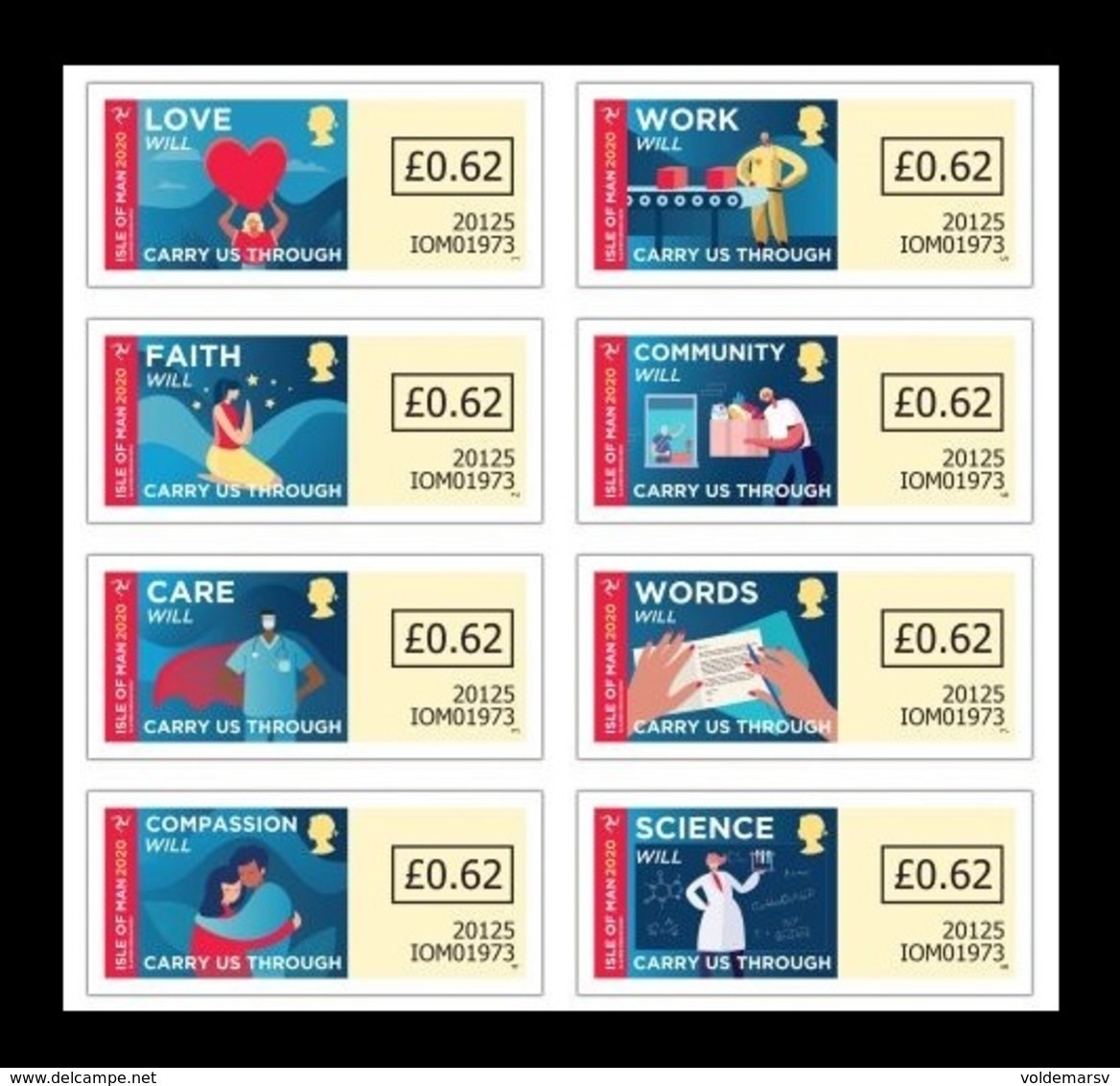 Isle Of Man 2020 Mih. A38/A45 #CarryUsThrough. COVID-19 Coronavirus Pandemic MNH ** - Isola Di Man