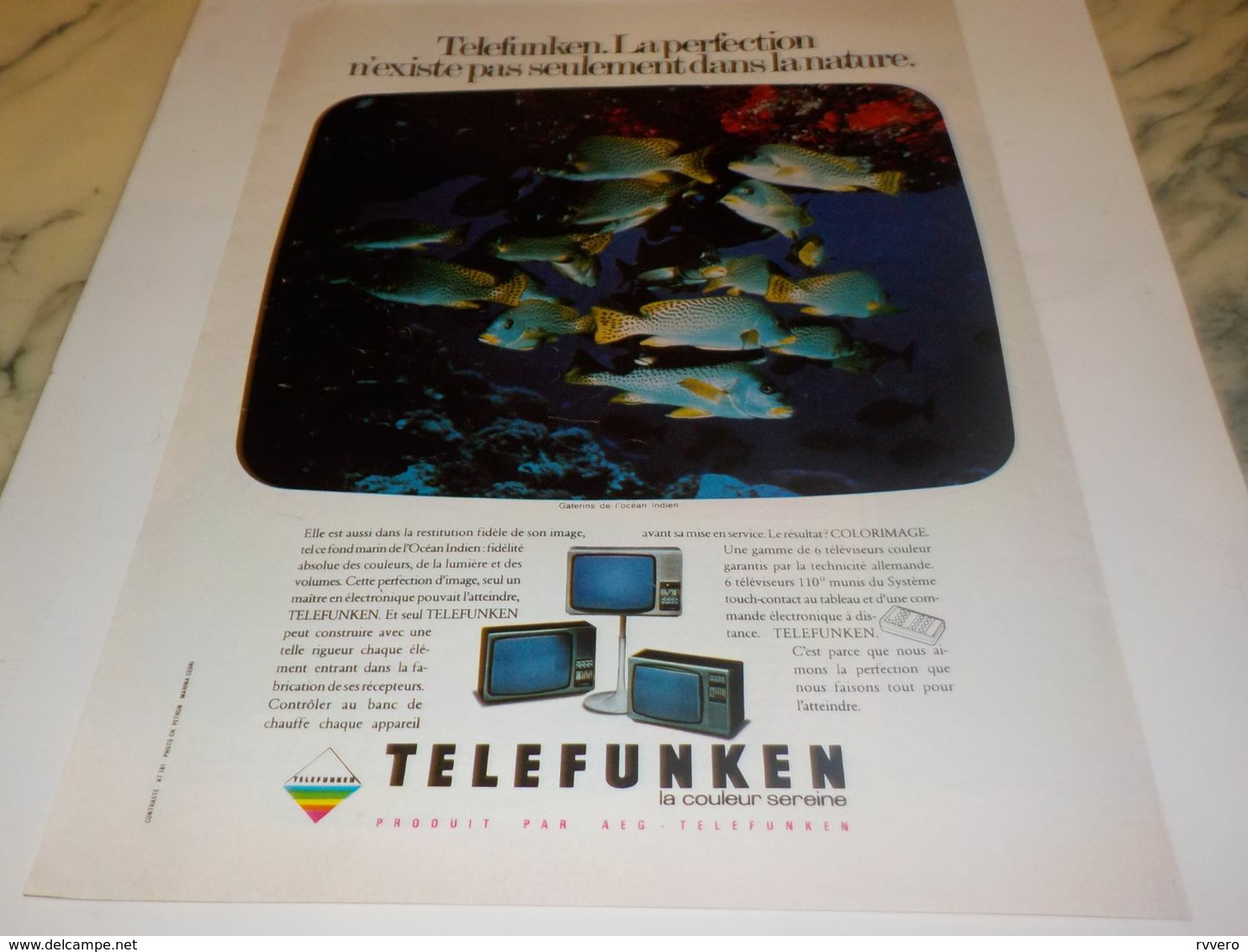 ANCIENNE PUBLICITE  TELEVISION TELEFUNKEN   1976 - Televisione