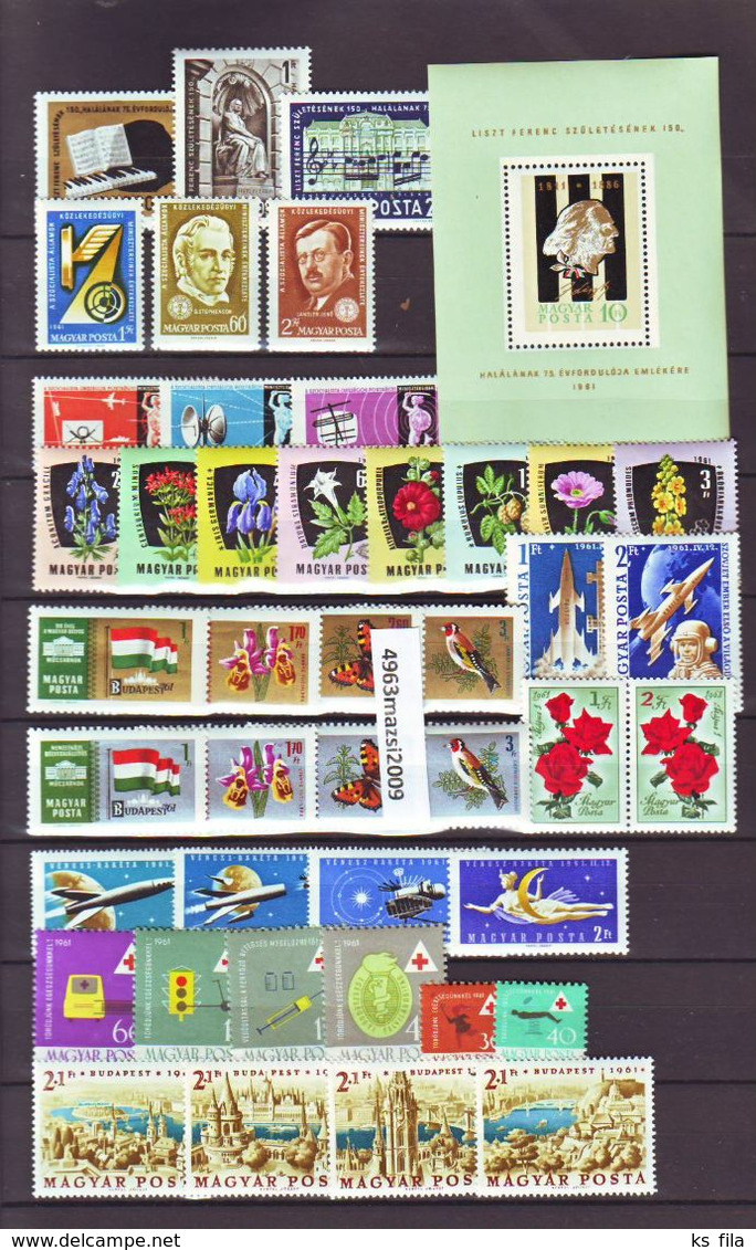 HUNGARY 1961 Full Year 89 Stamps + 1 S/s - MNH - Full Years