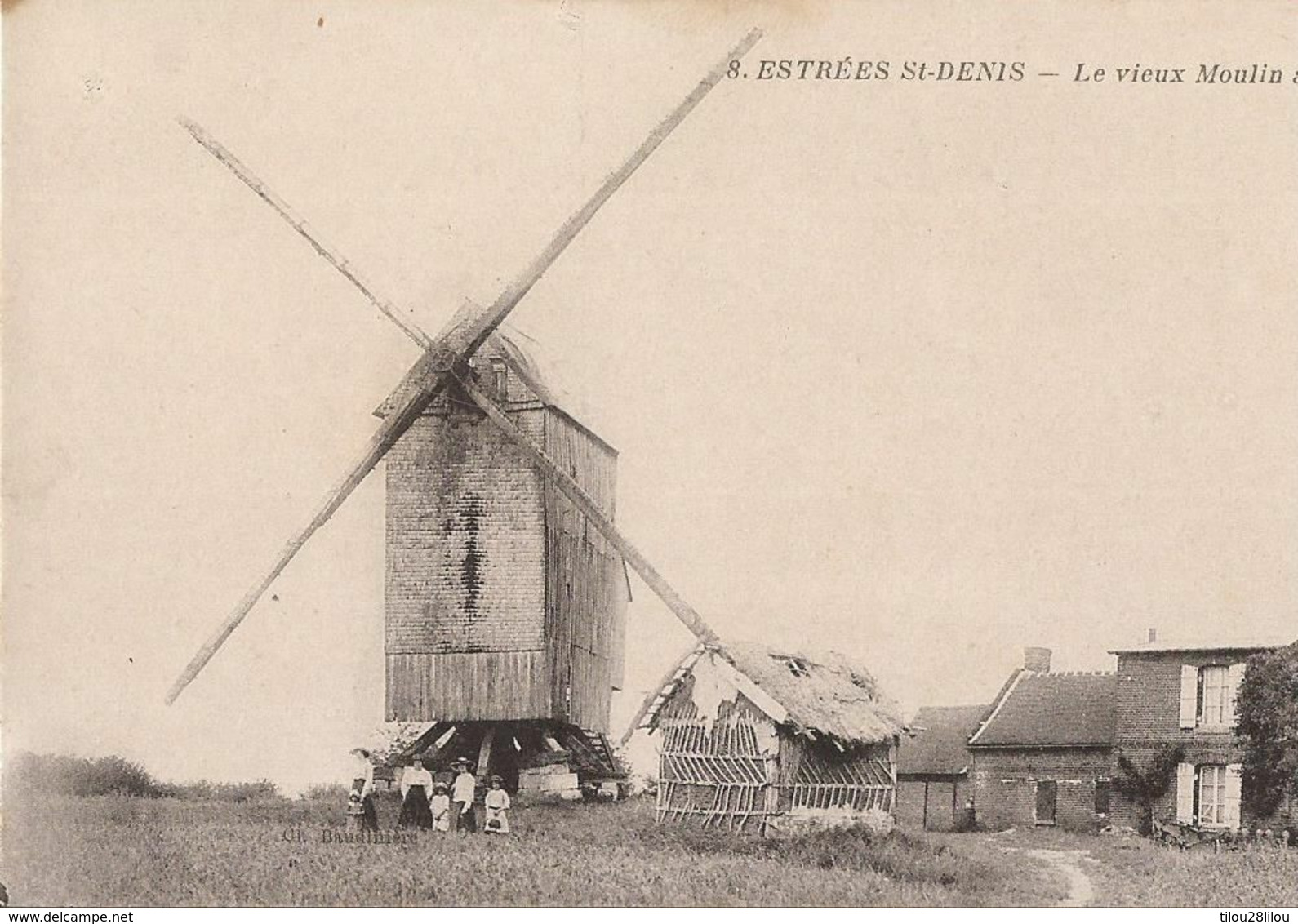 CPA  ESTREES SAINT DENIS MOULIN A VENT TRES BON ETAT - Autres & Non Classés