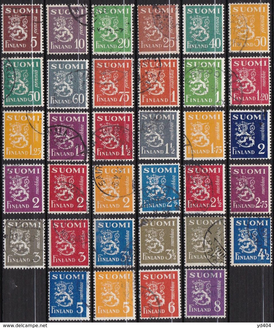 FI039 – FINLANDE – FINLAND – 1930-46 – NEW LION TYPE – SC 158-176H USED 17 € - Used Stamps