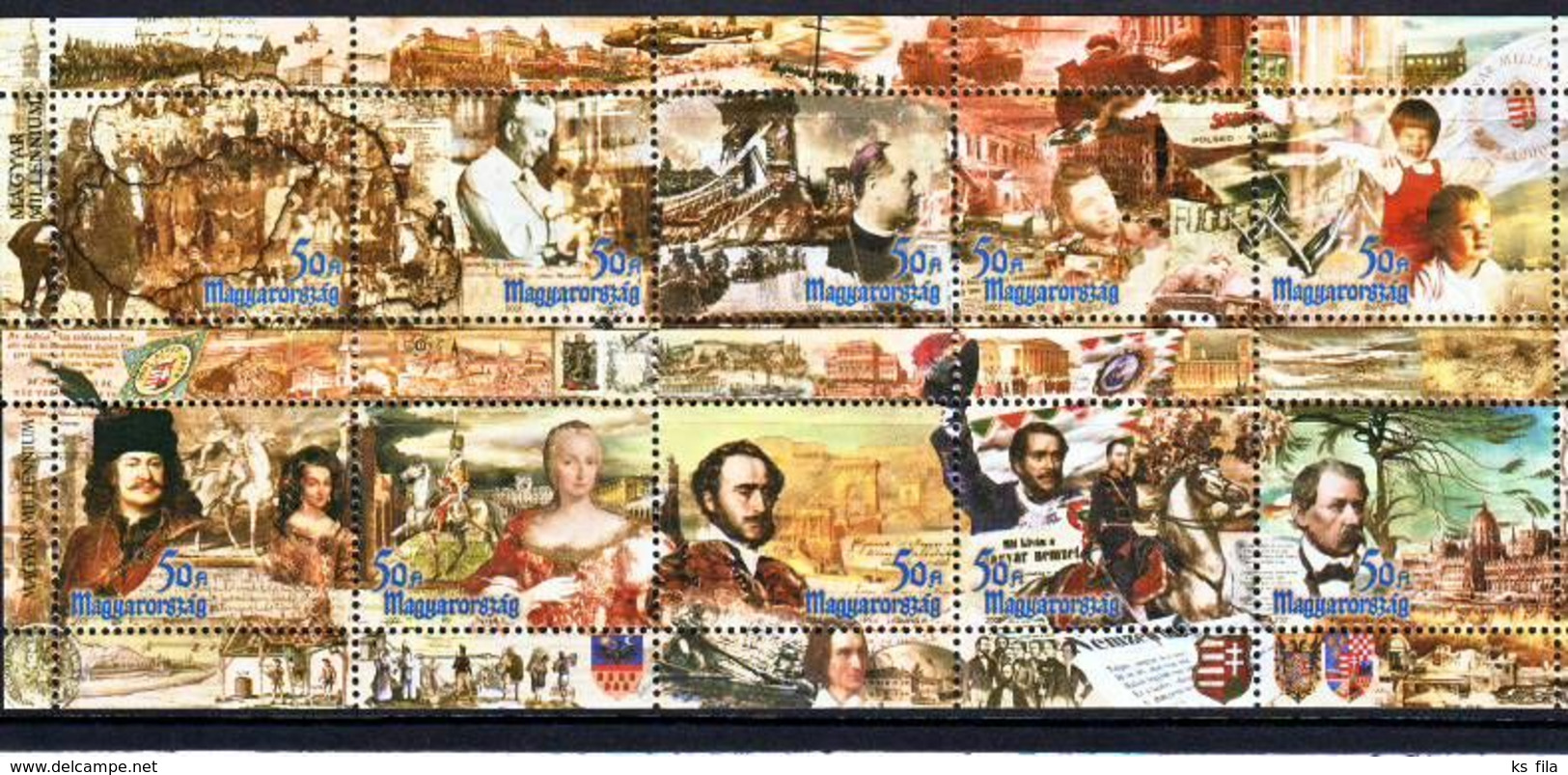HUNGARY 2001 Full Year 42 Stamps + 6 S/s - MNH - Annate Complete